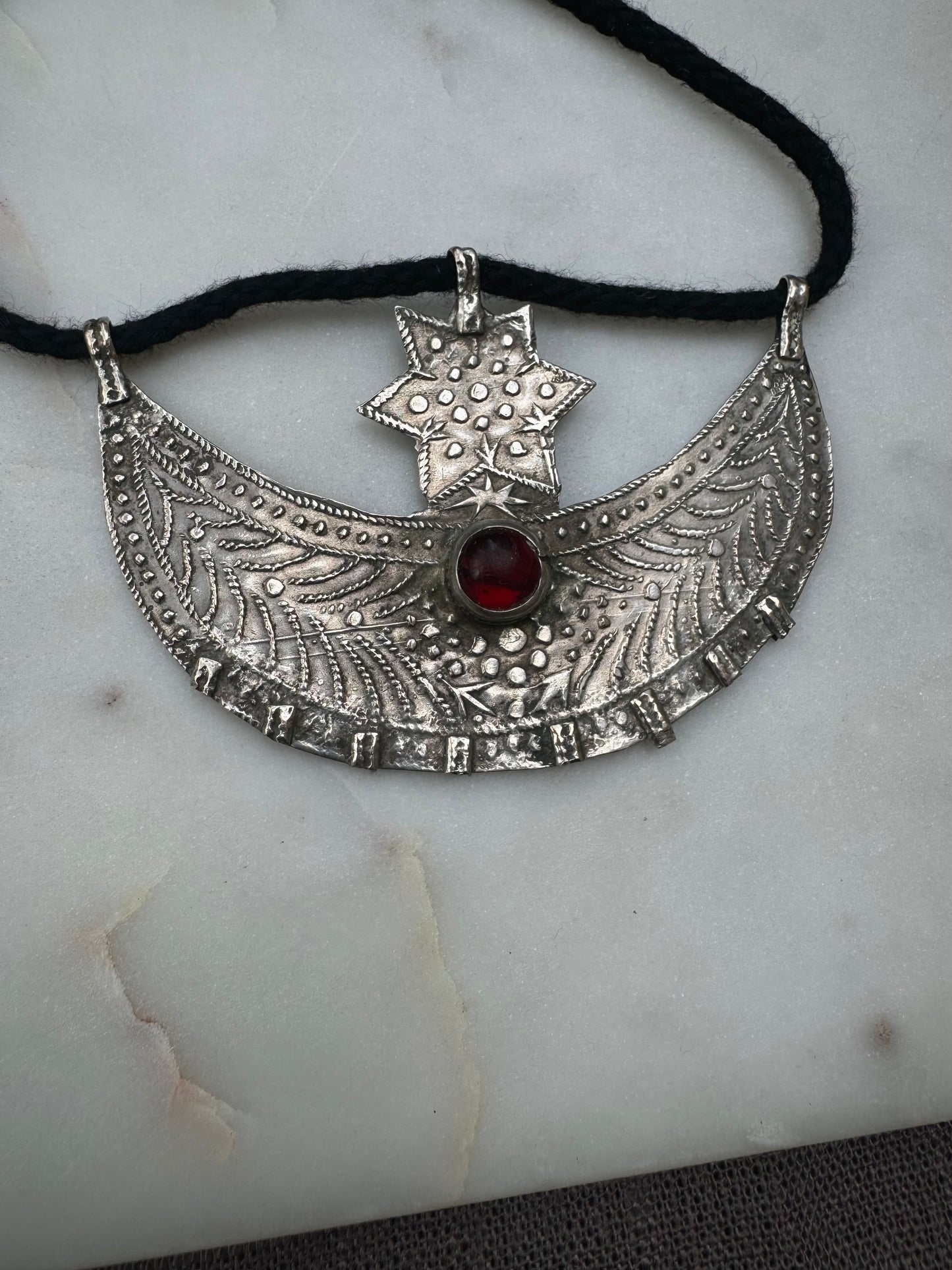 Moon and star amulet from Morocco