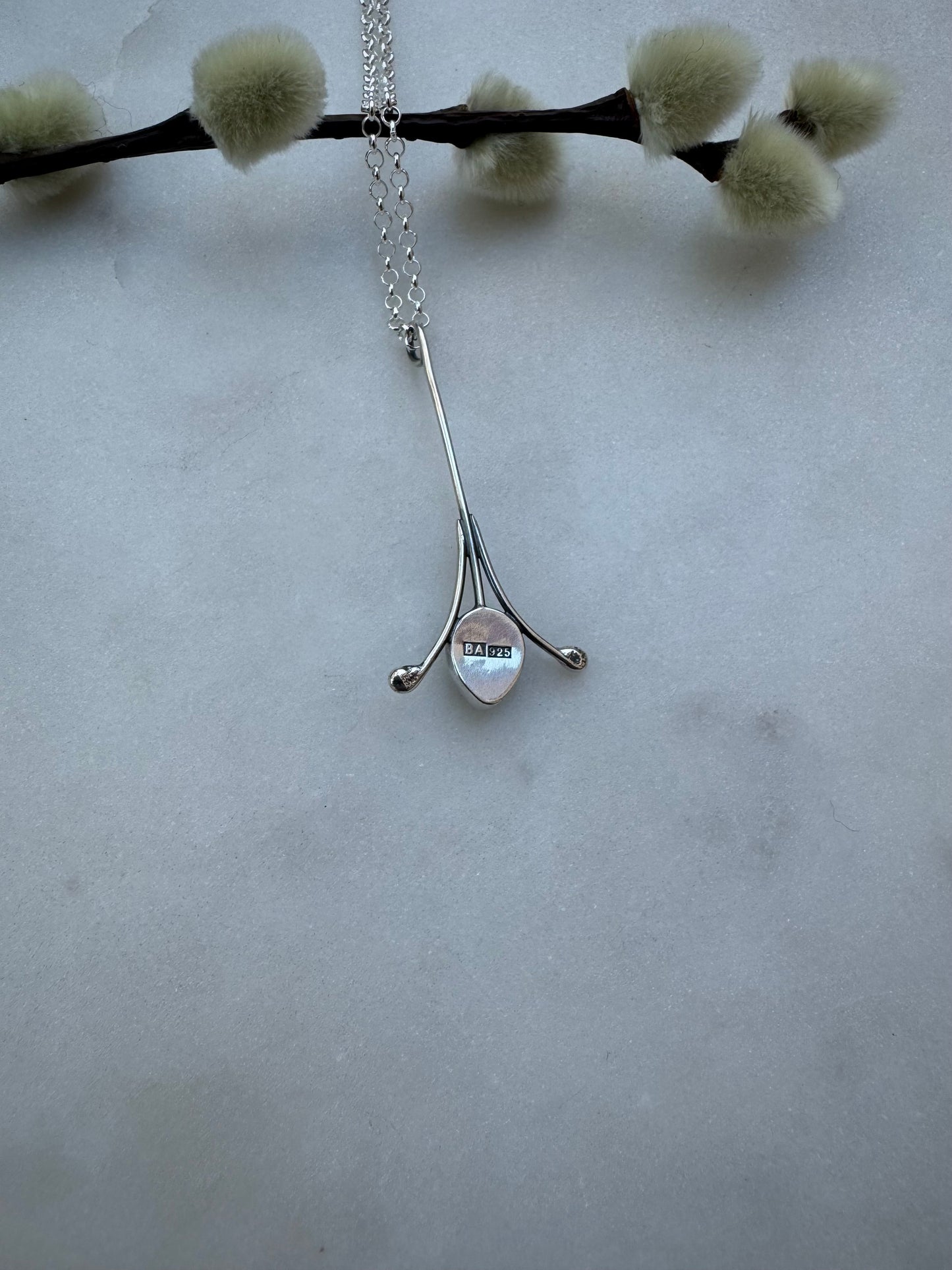 Aquamarine flower necklace