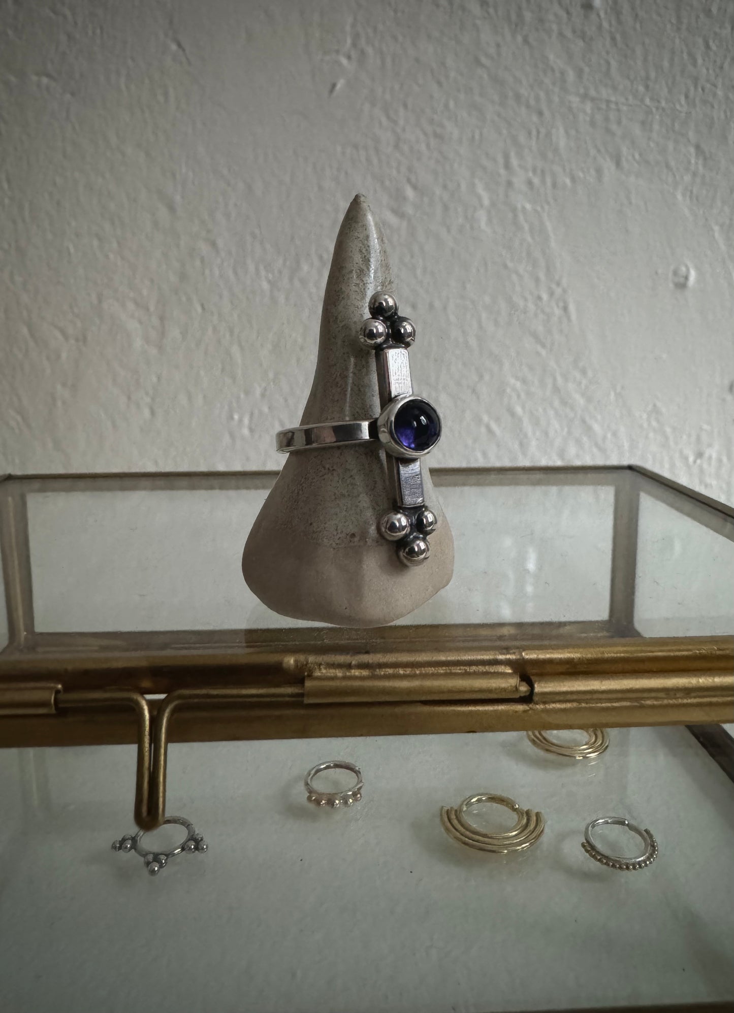 Silver ring with lolite