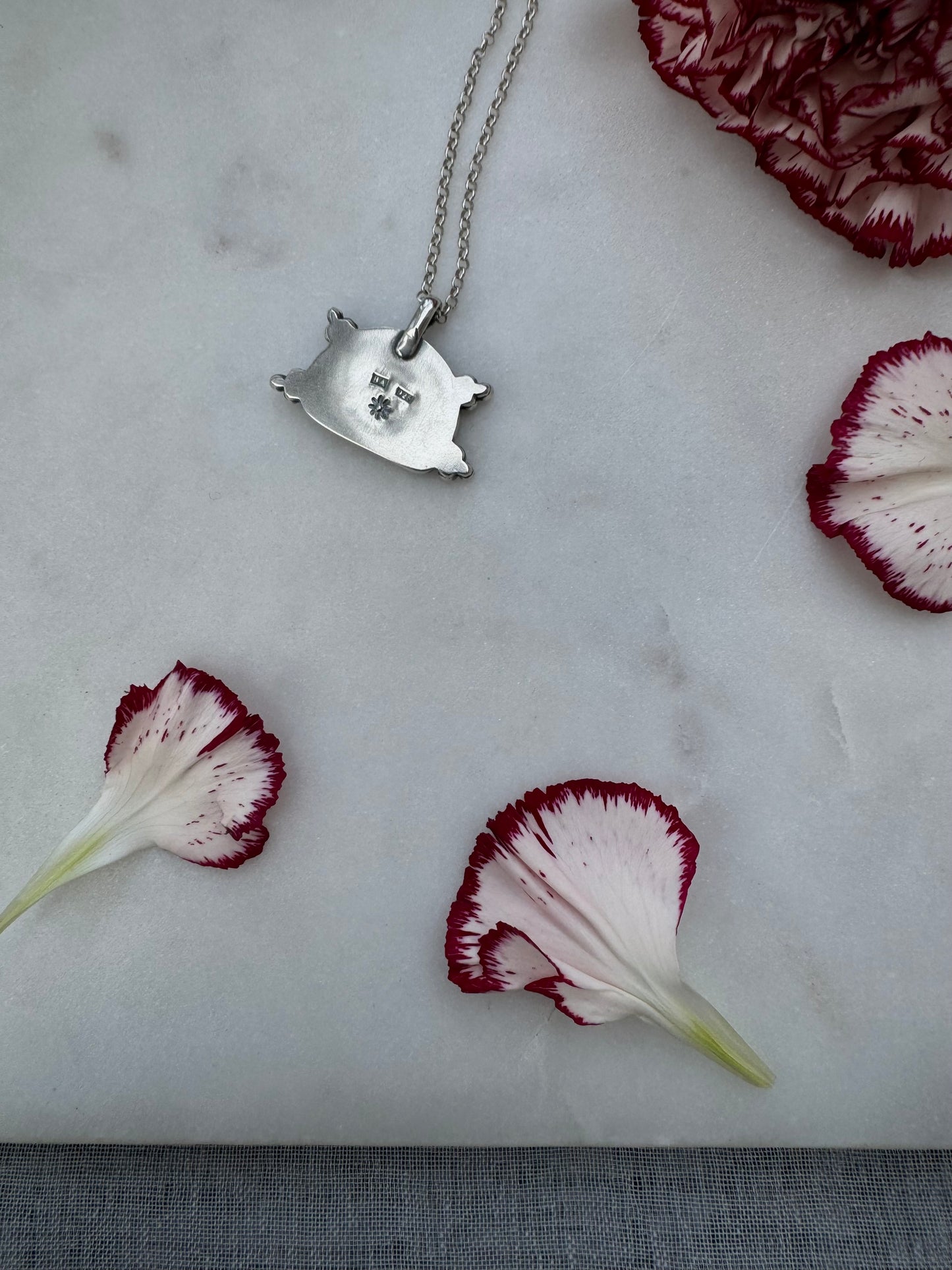Mother of pearl moon face necklace