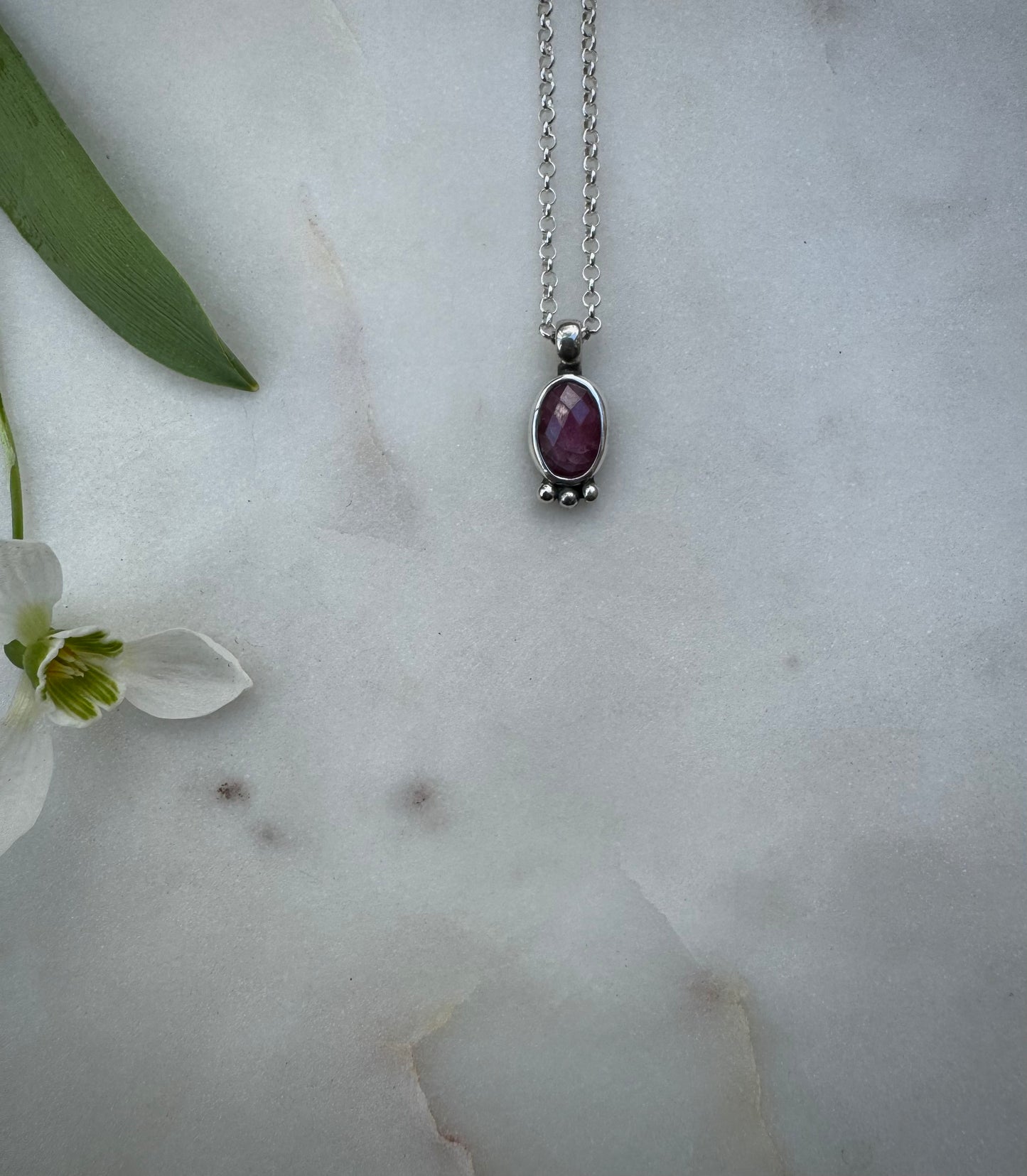 Rose cut ruby amulet