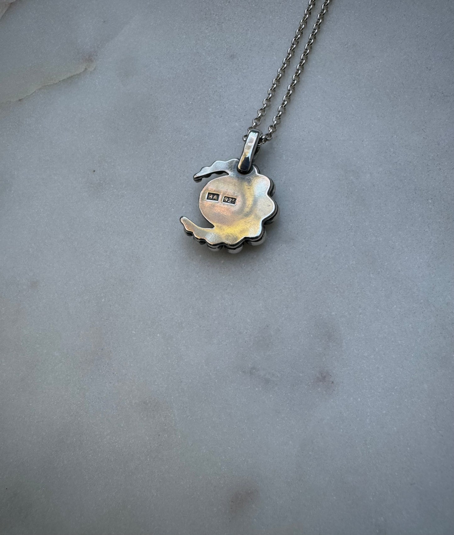 Moonstone moon necklace
