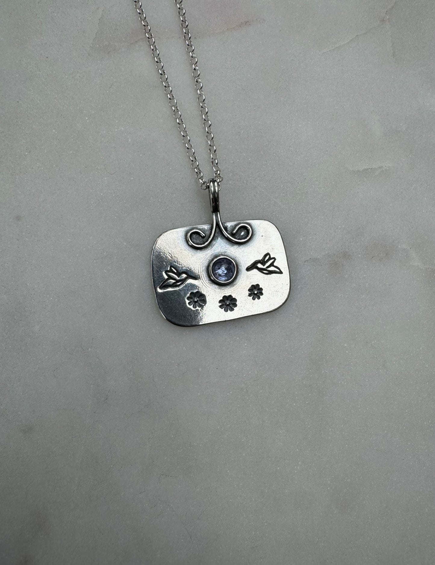Soul keeper amulet with tanzanite