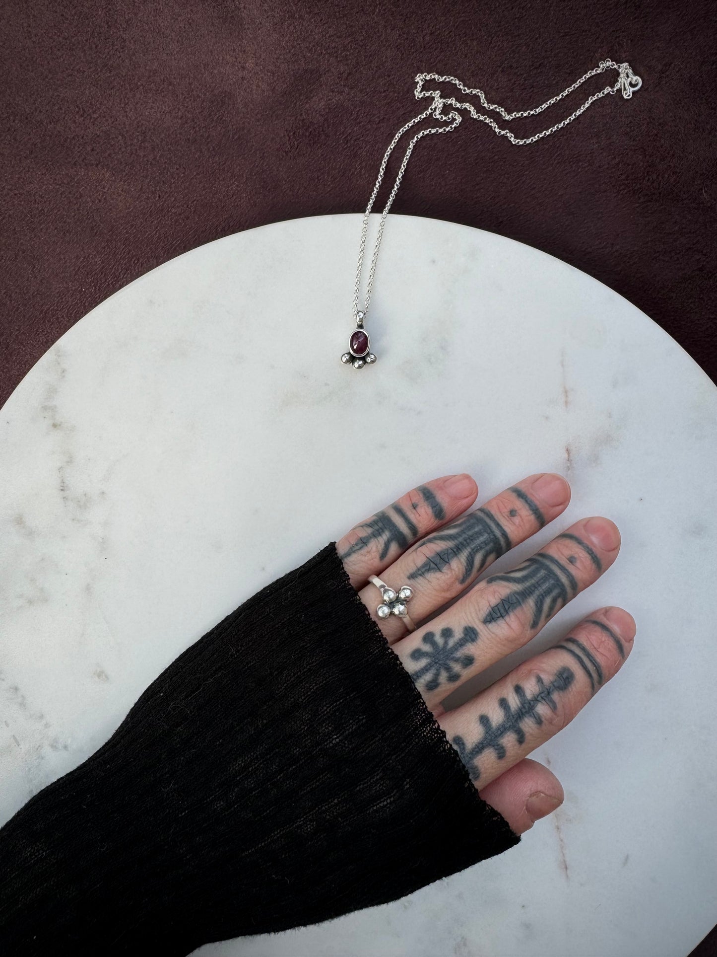 Star ruby necklace