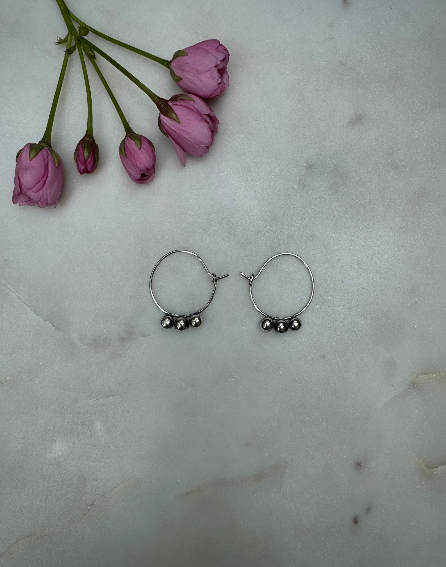 Spring silver earrings