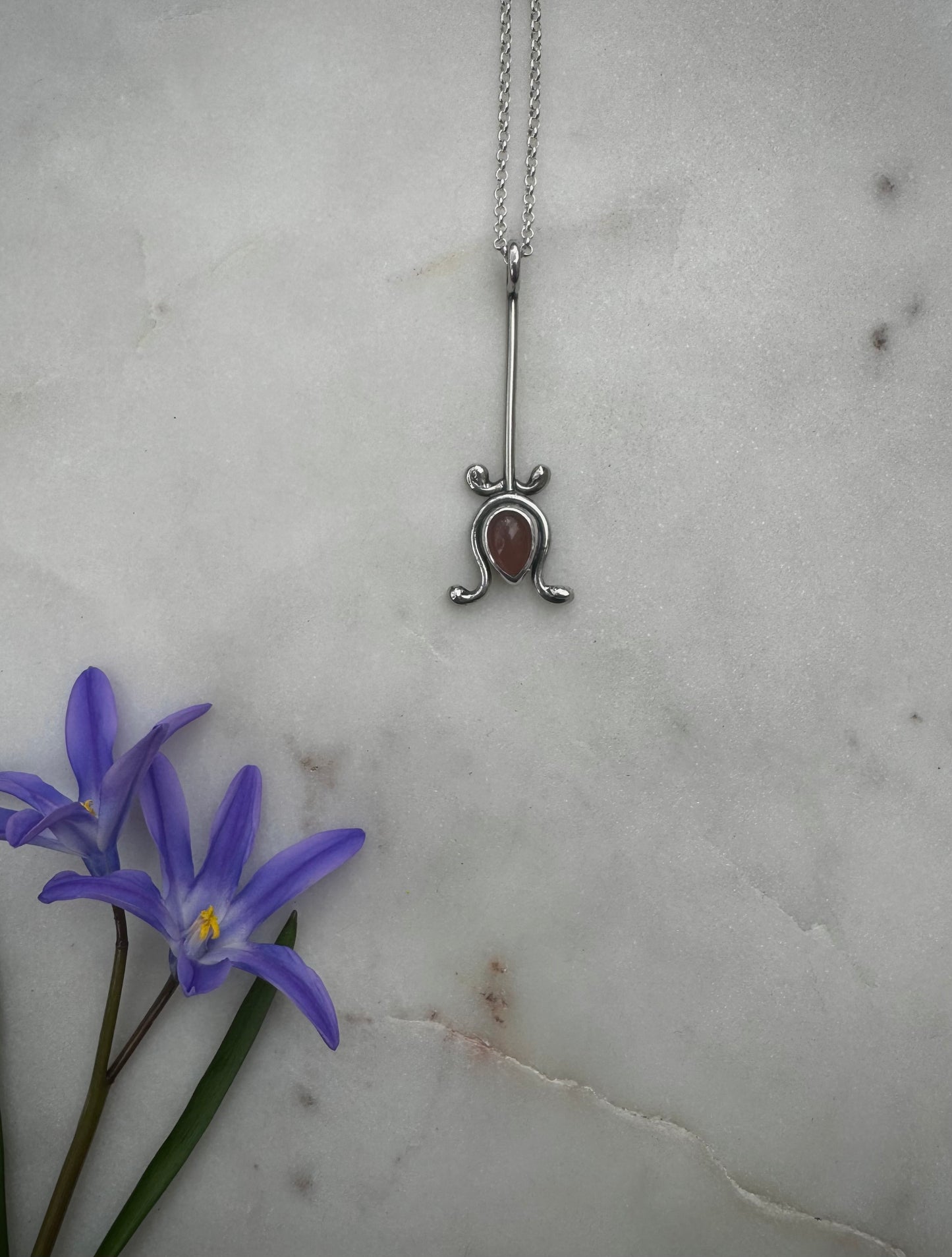 Spring flower silver necklaces