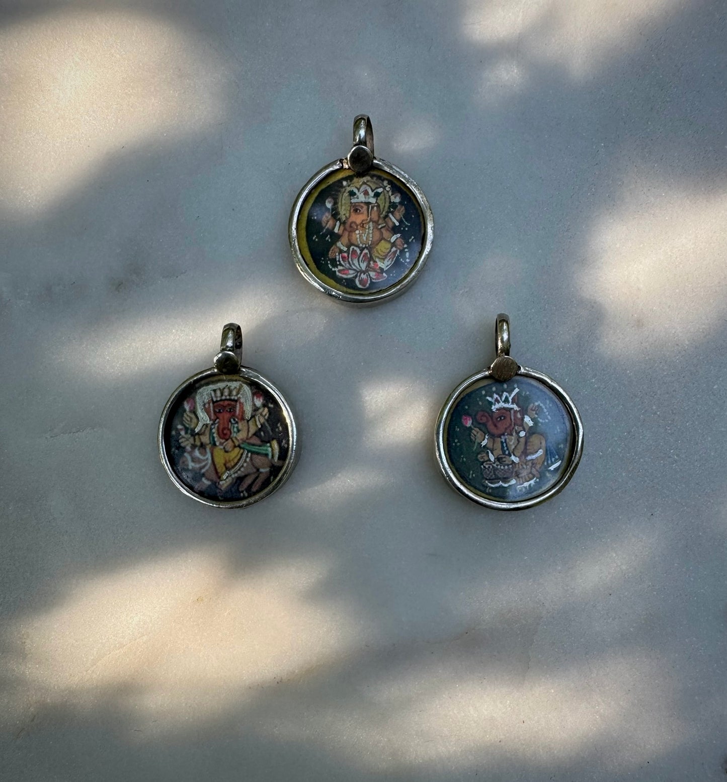 Ganesh silver amulets from India