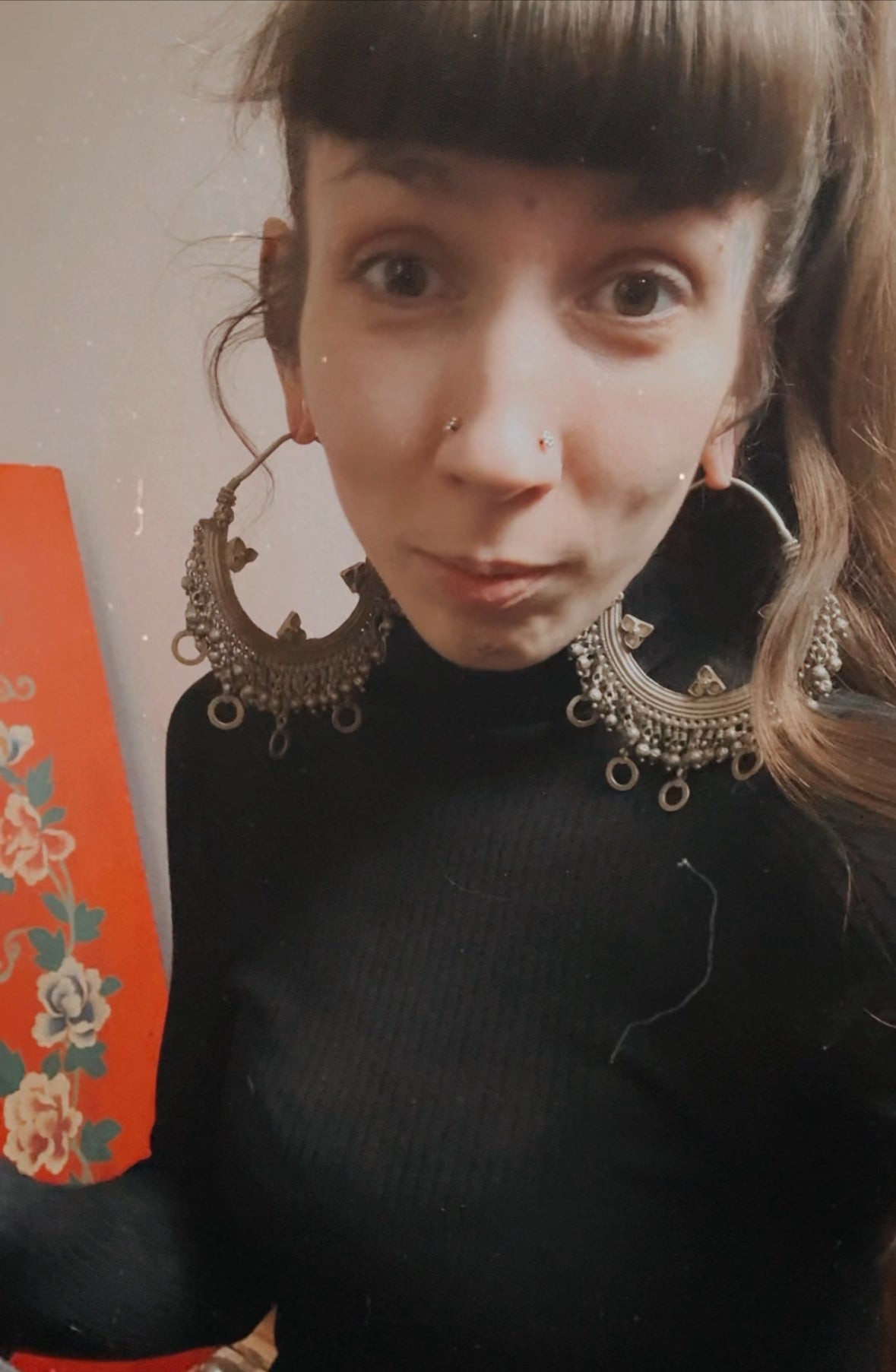 Gorgeous vintage silver earrings from Rajasthan