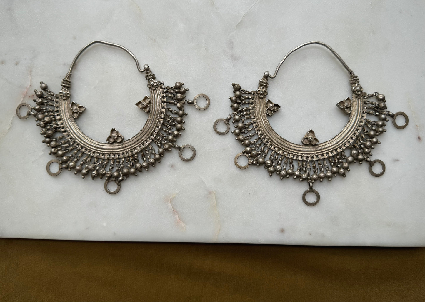 Gorgeous vintage silver earrings from Rajasthan