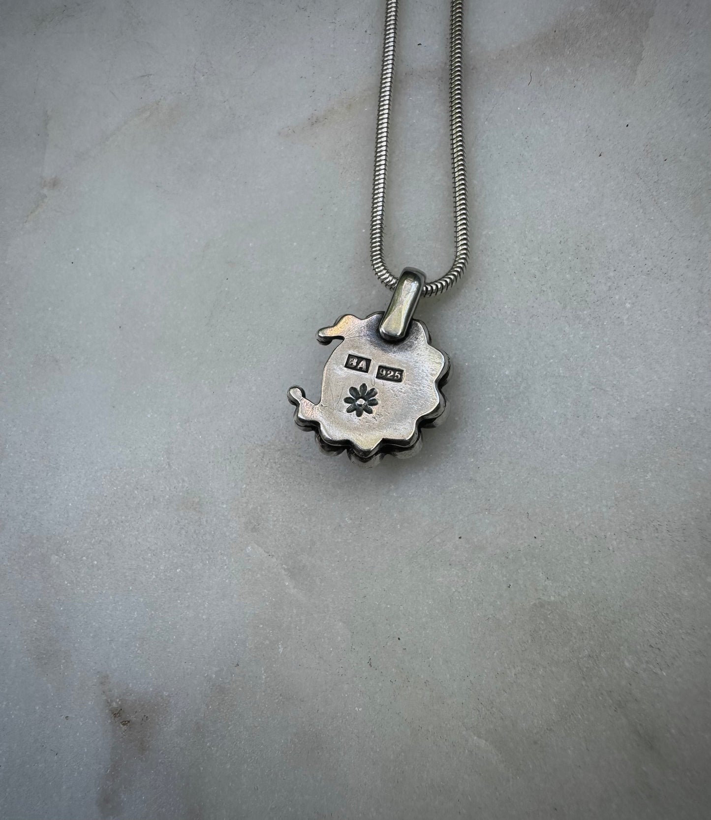 Tourmaline pink moon silver necklace