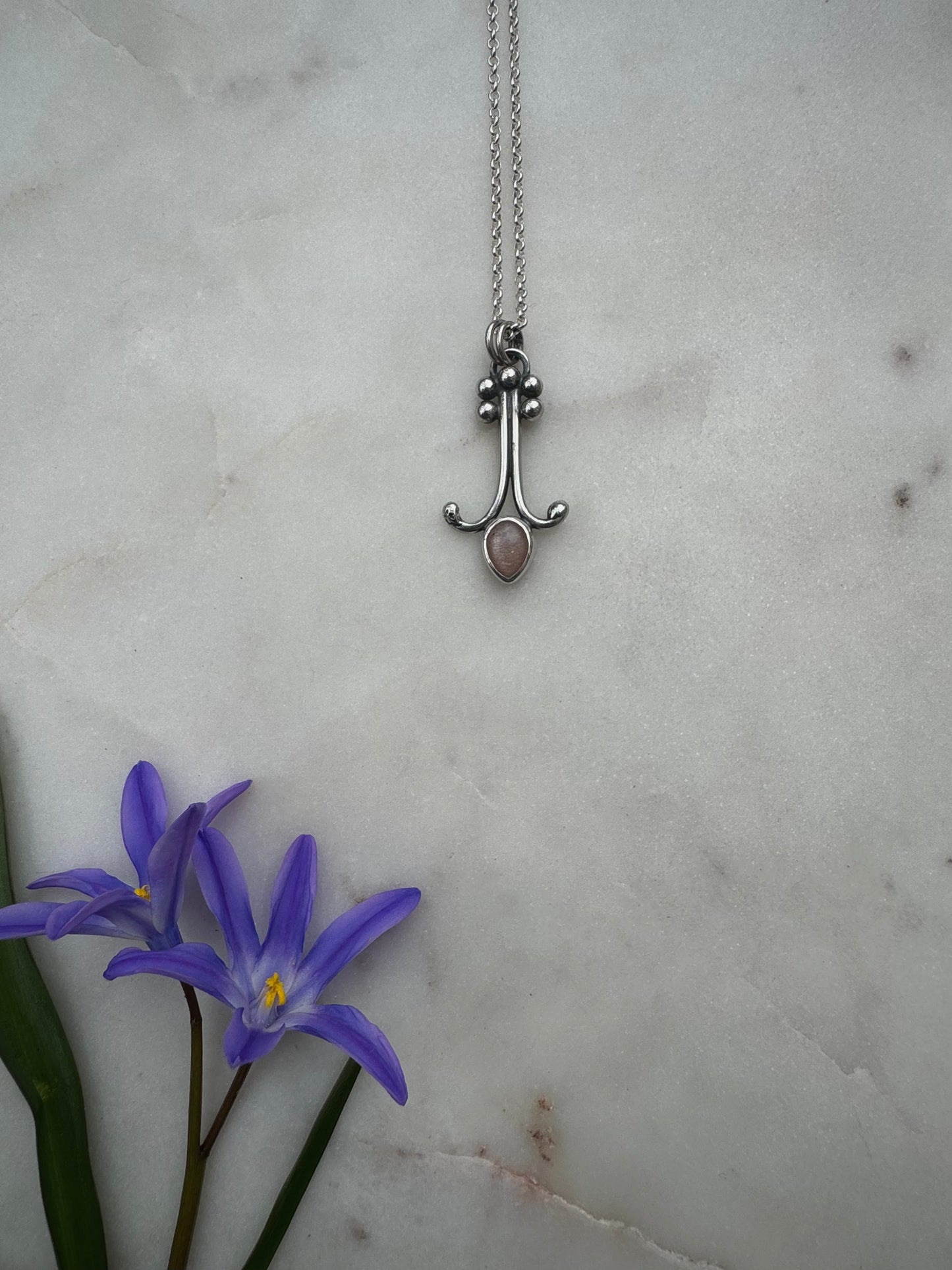 Spring flower silver necklaces