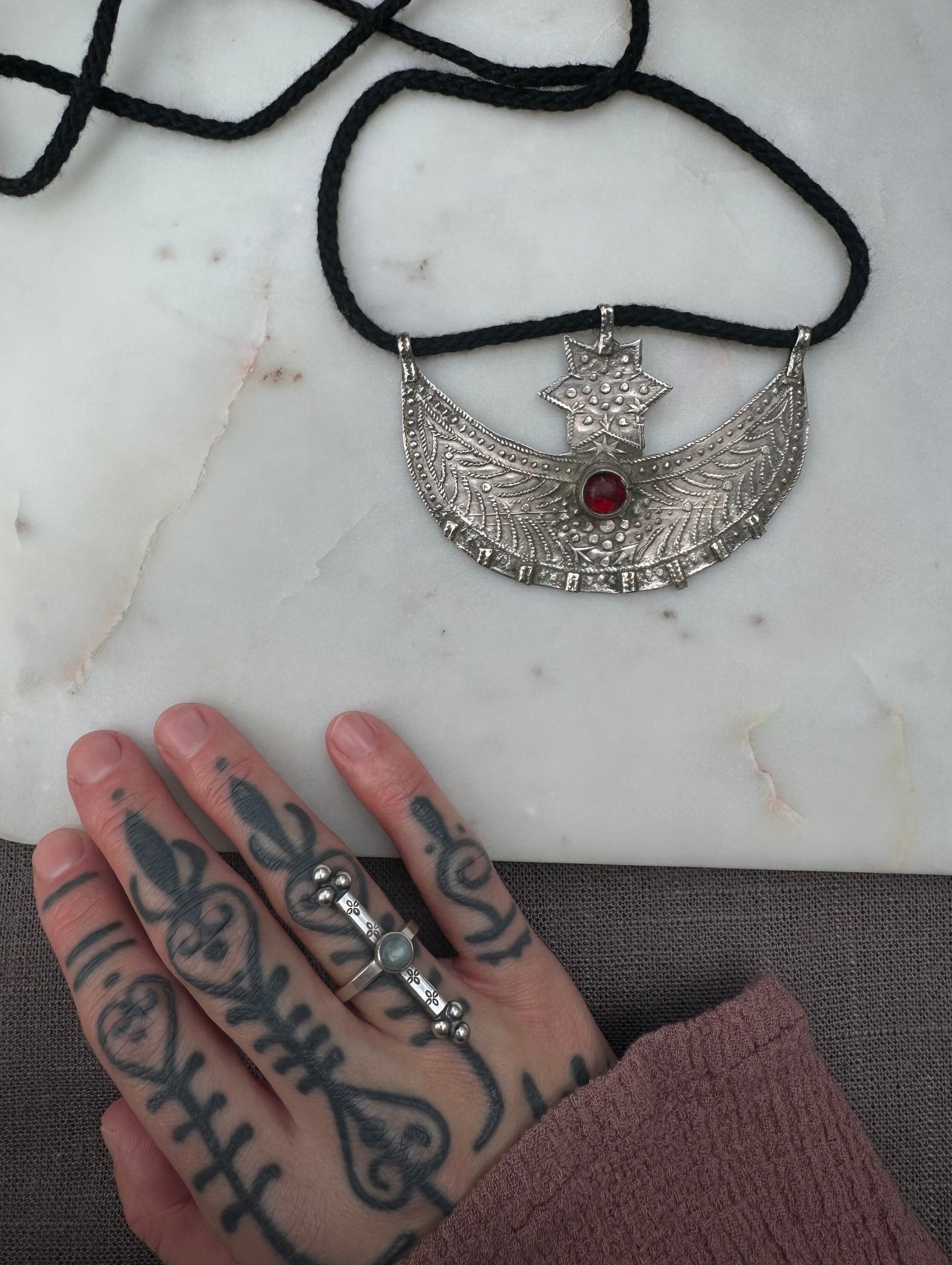 Moon and star amulet from Morocco