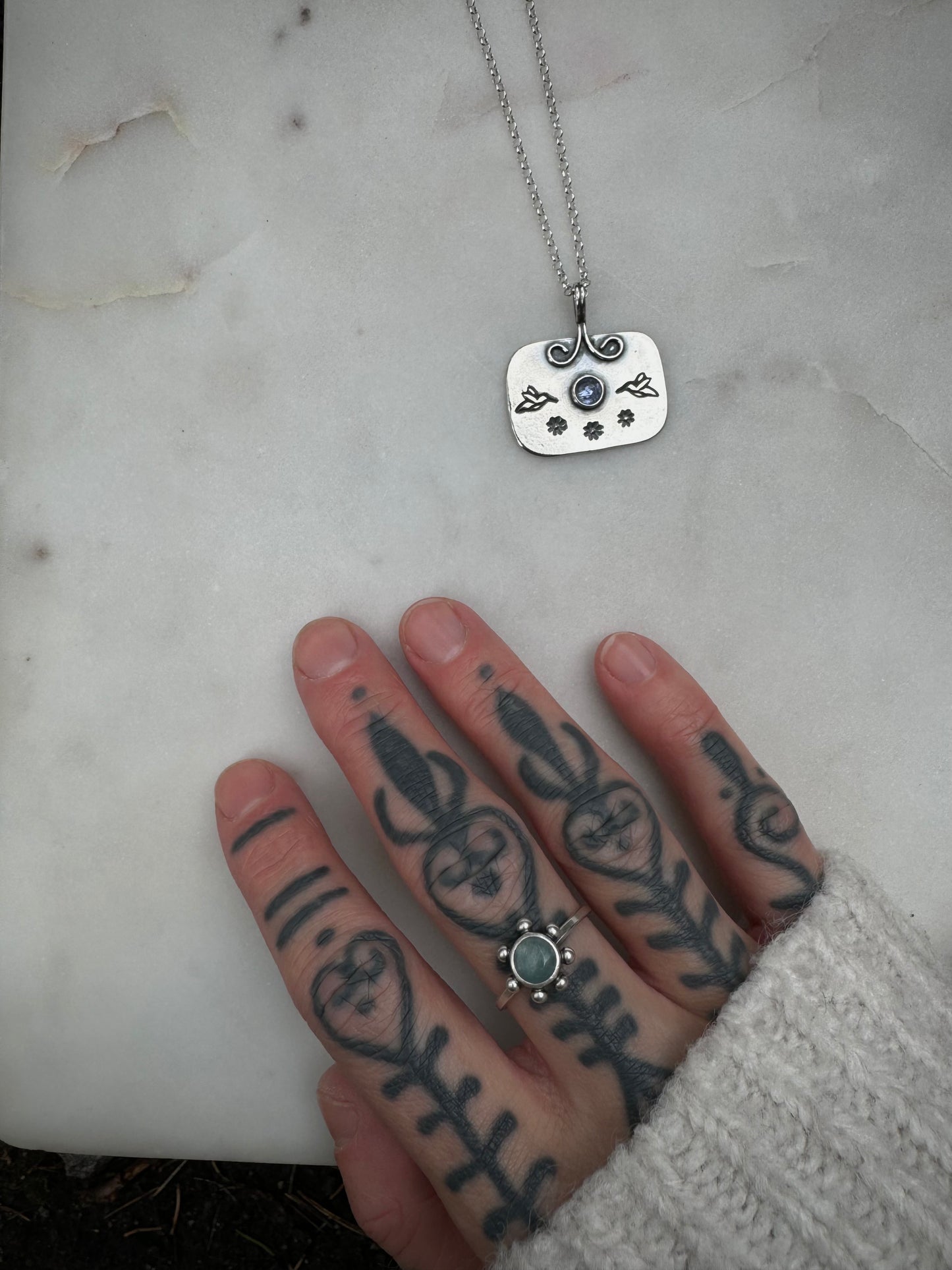 Soul keeper amulet with tanzanite