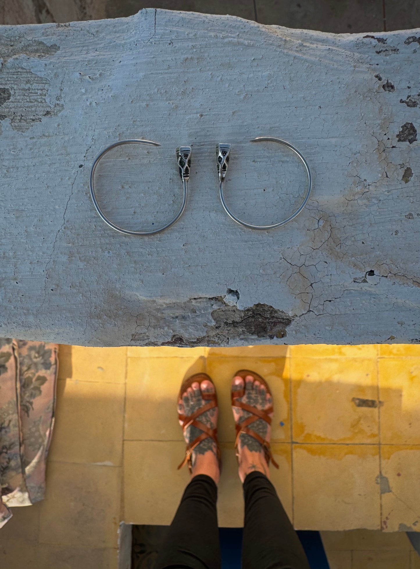Tuareg silver earrings from Sahara