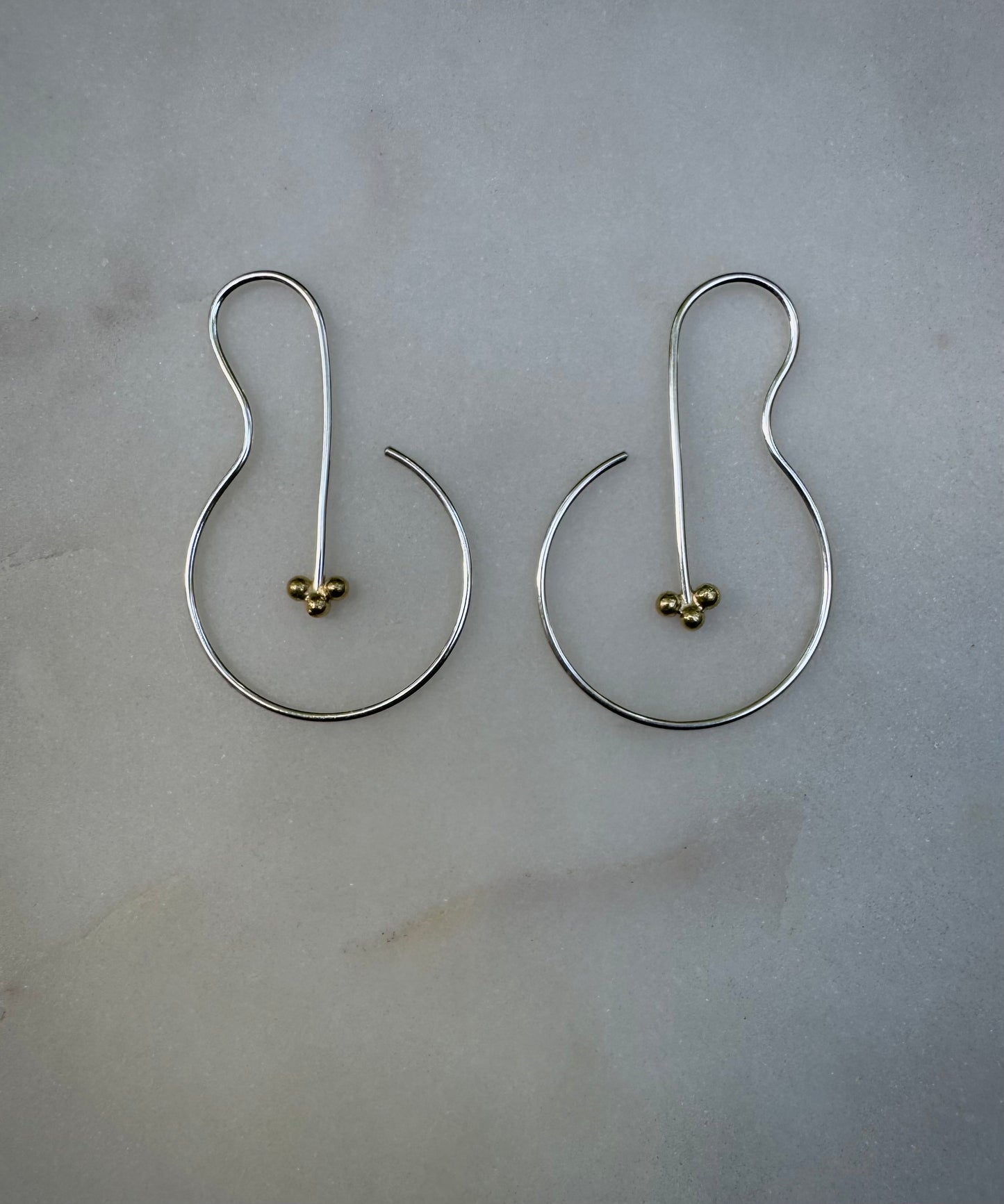 Earrings in silver & 18k gold