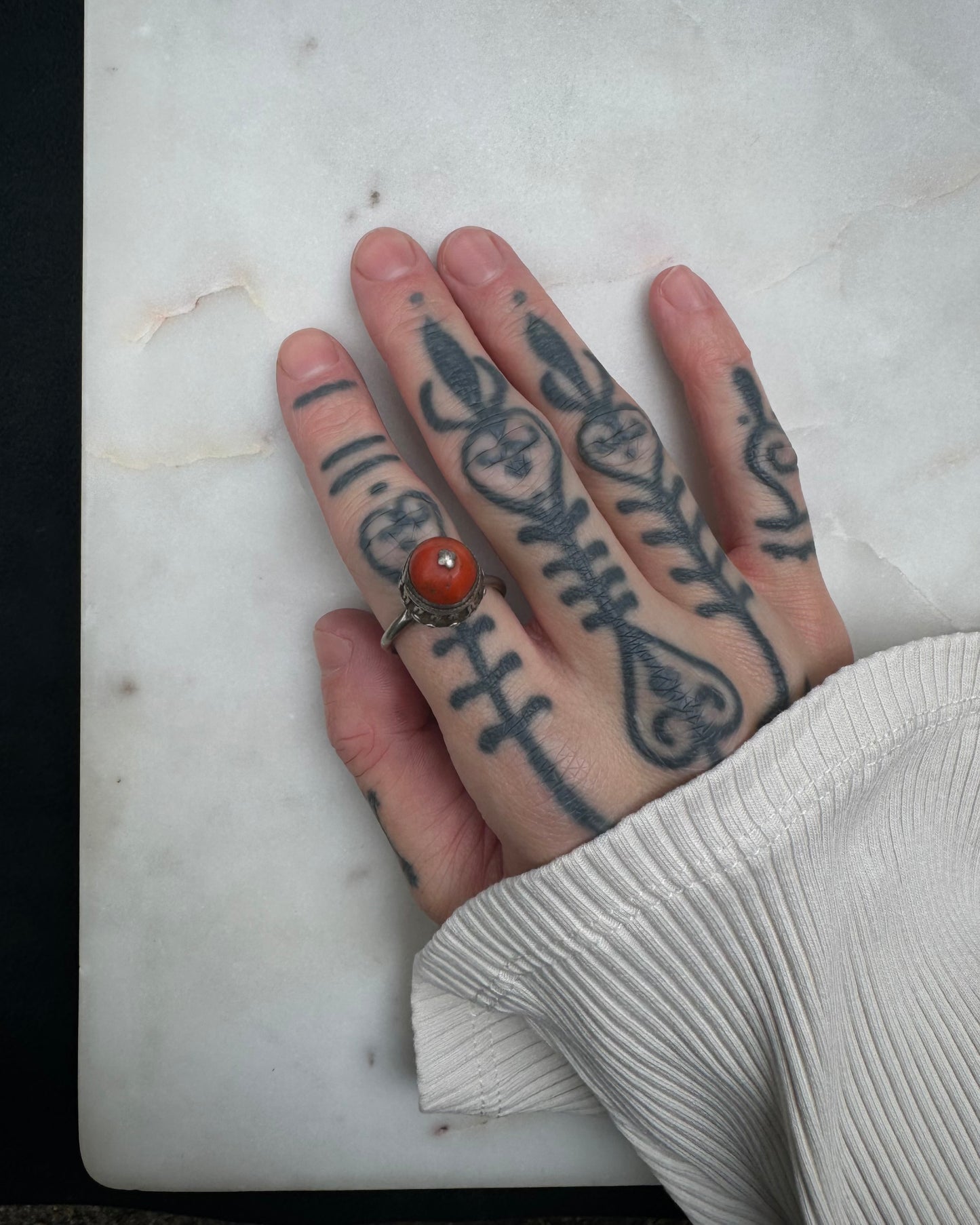 Antique ring from with coral Yemen