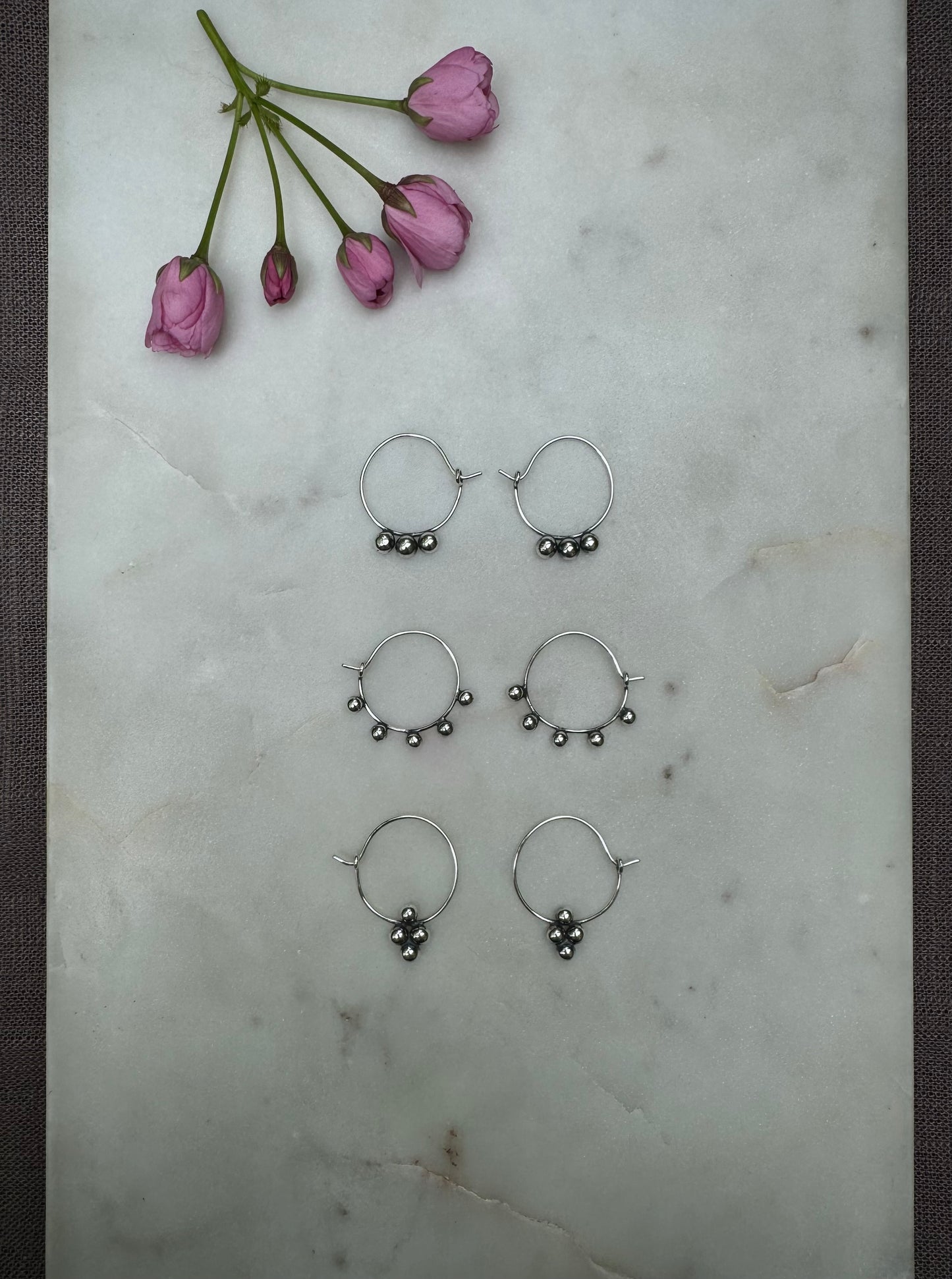 Spring silver earrings