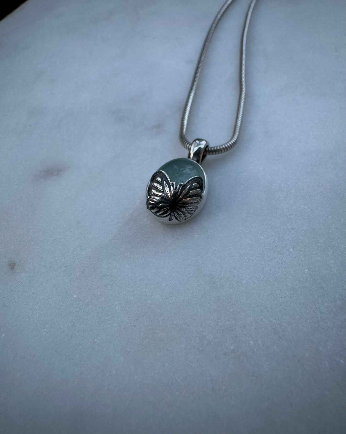 New life, Butterfly amulet with aquamarine