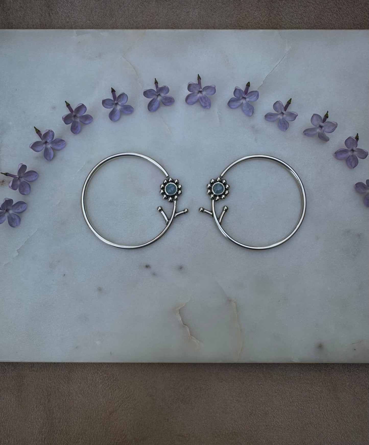 Flower earrings for streched ears