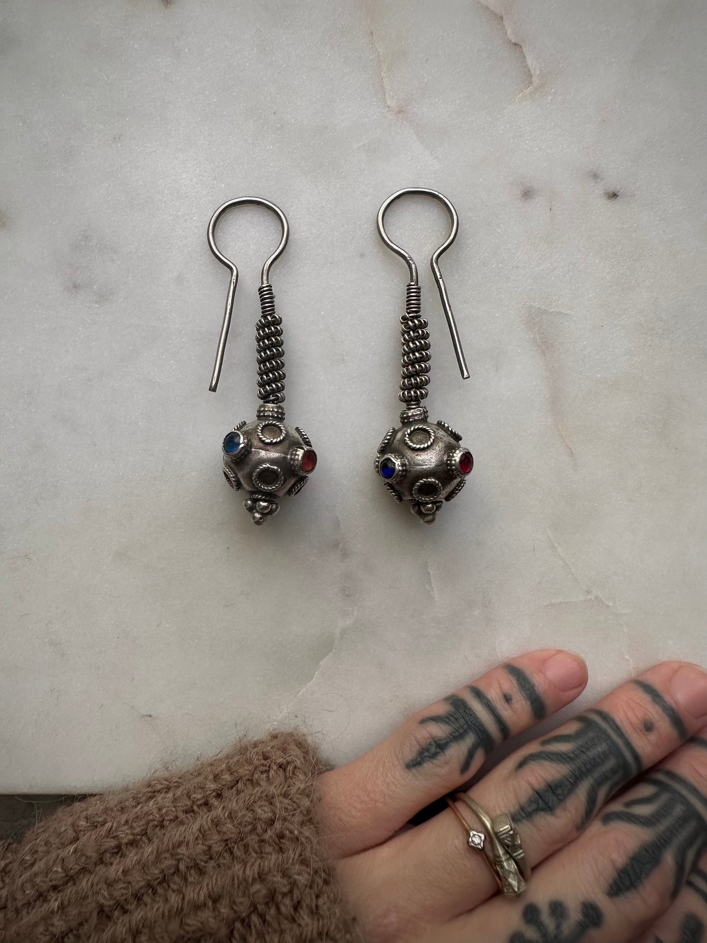 Gorgeous vintage silver earrings from Pakistan