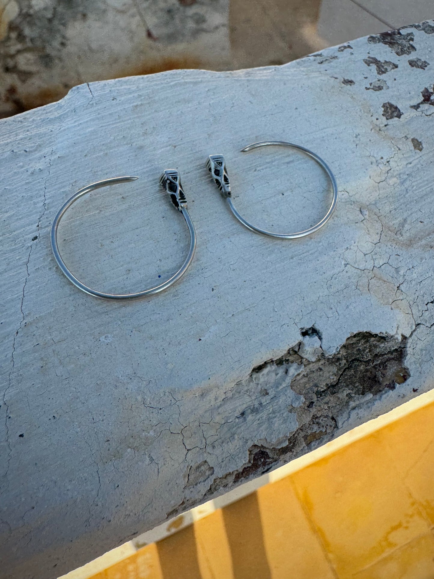 Tuareg silver earrings from Sahara