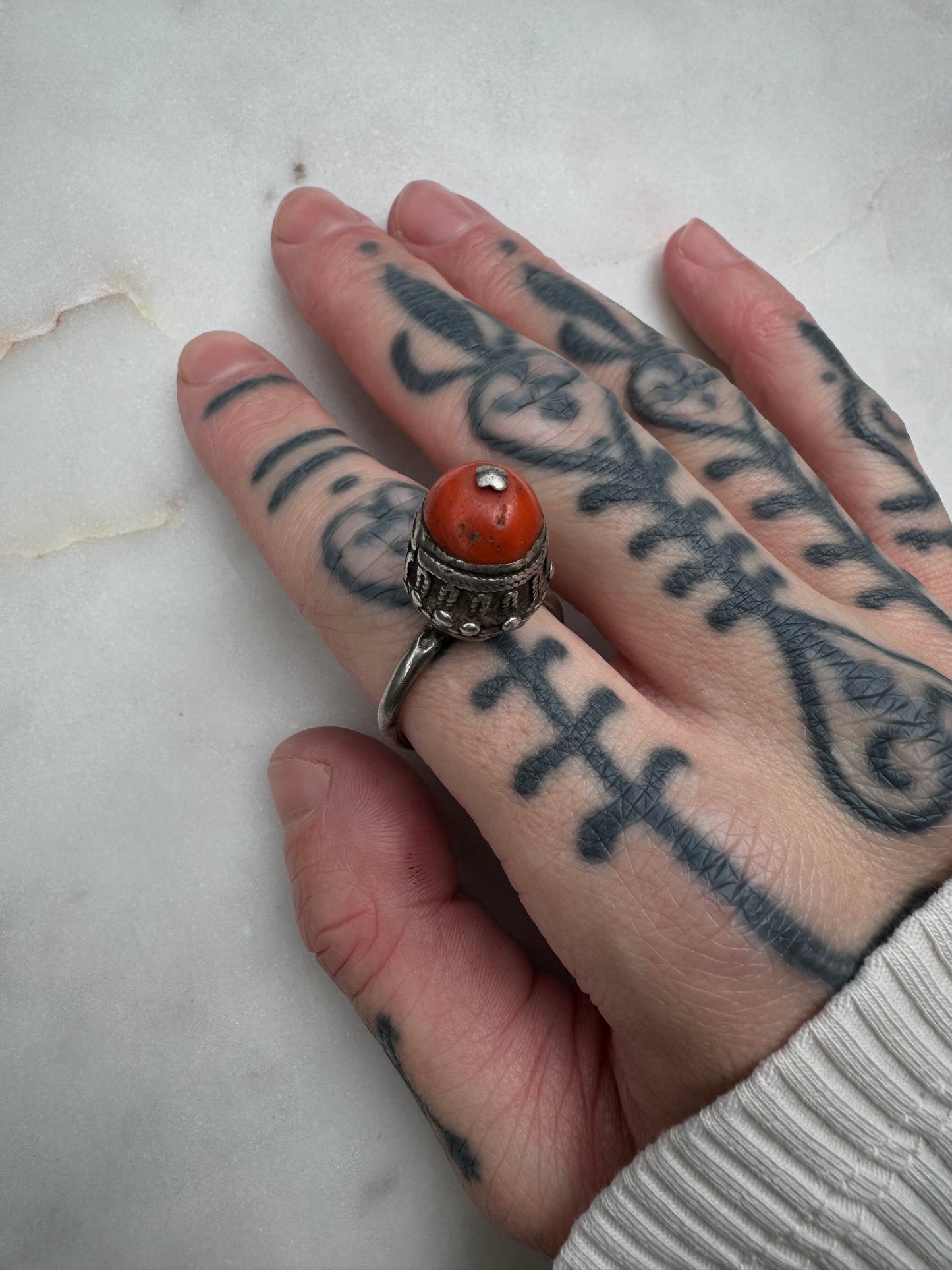 Antique ring from with coral Yemen