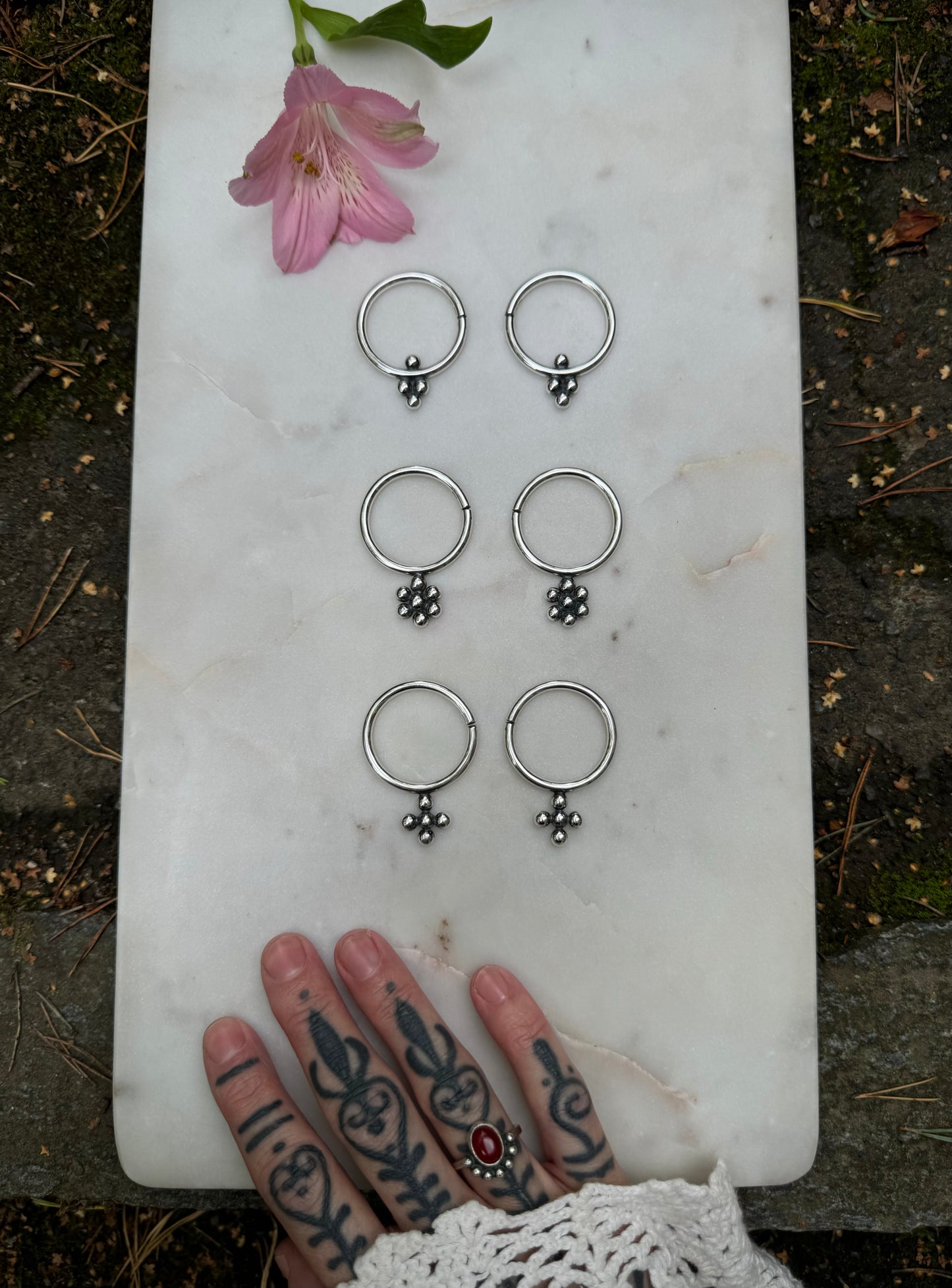 Sterling silver earrings for streched ears