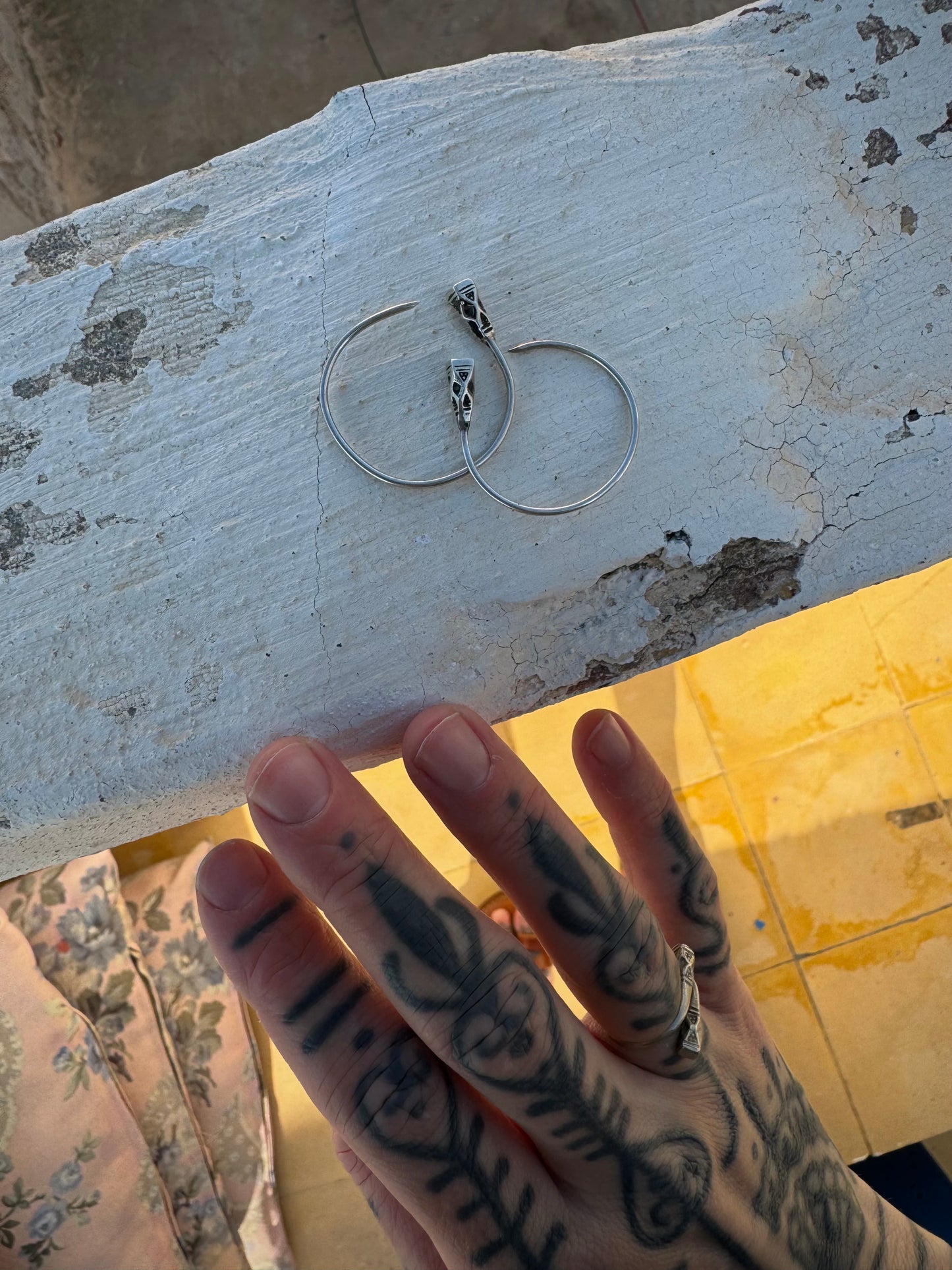 Tuareg silver earrings from Sahara