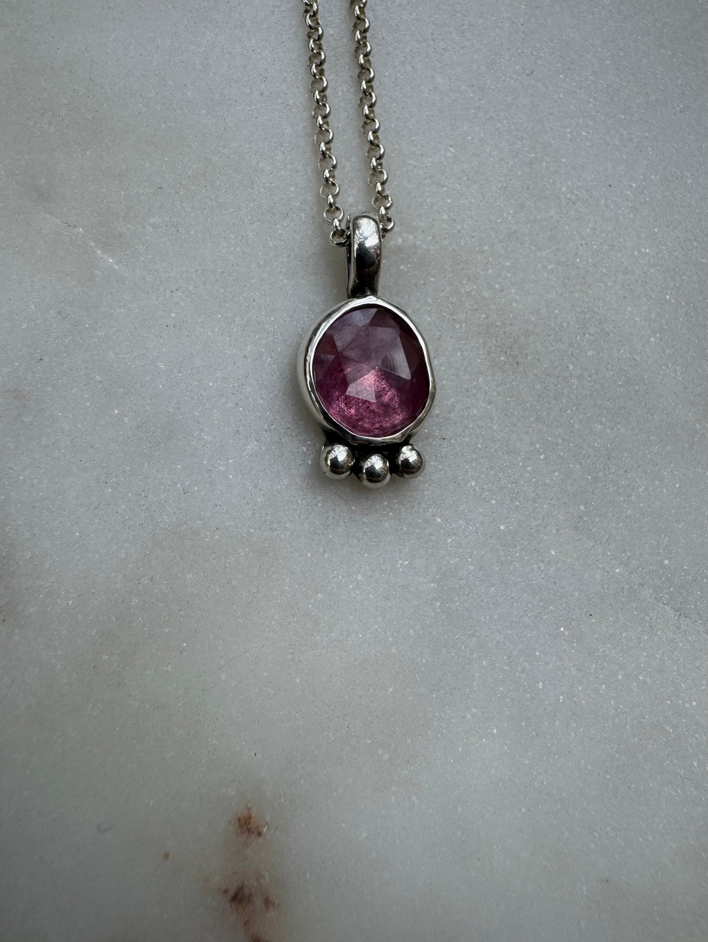 Strawberry quartz amulet