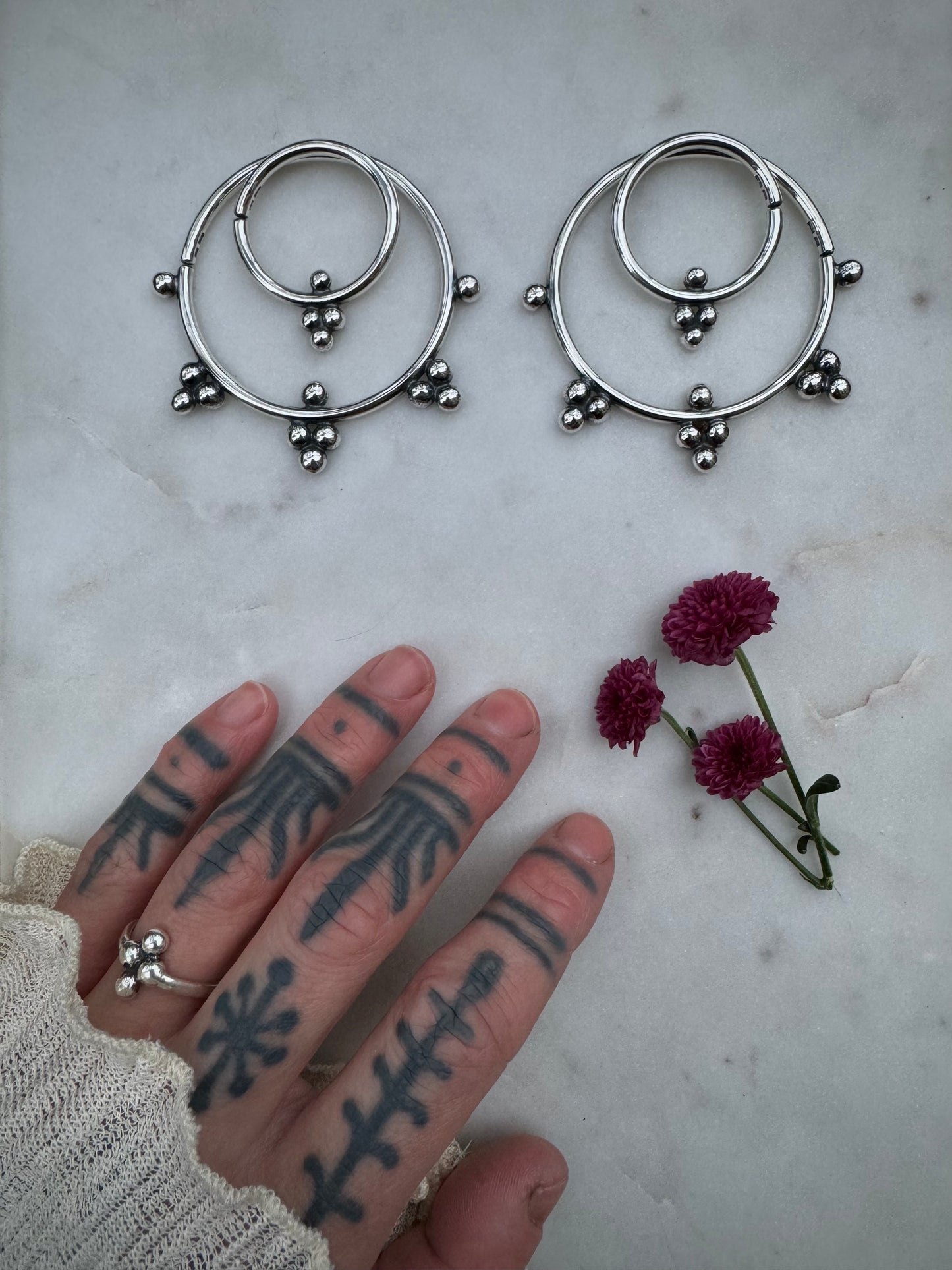 •Made to order• Set of two pair of earrings for streched ears