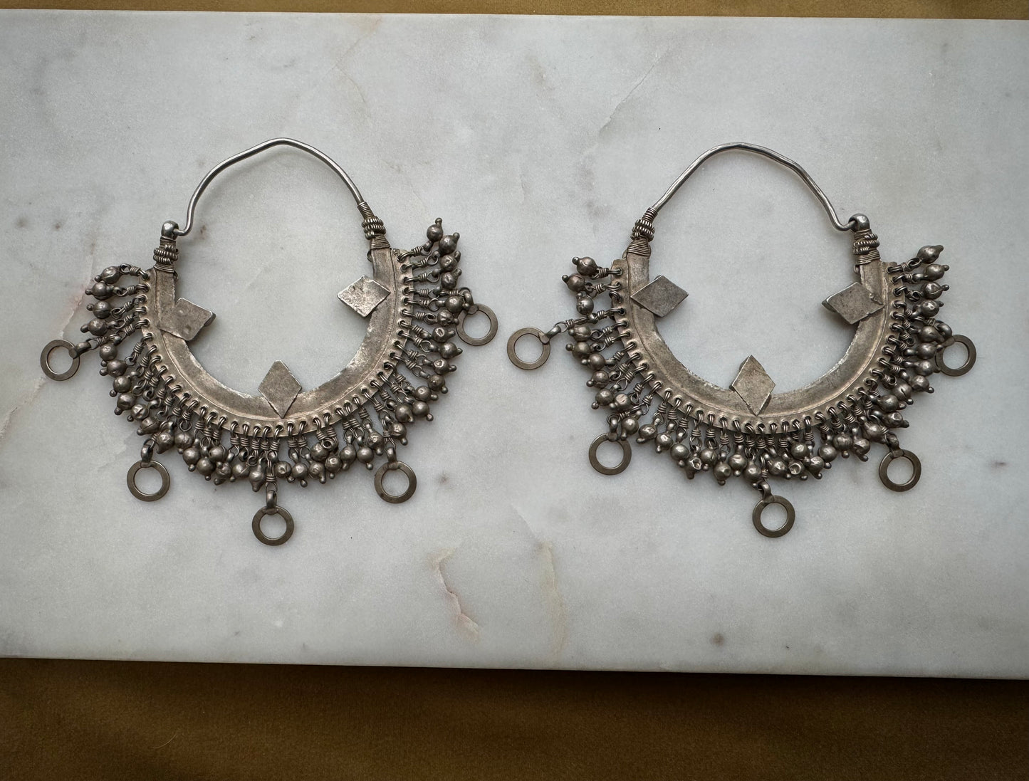 Gorgeous vintage silver earrings from Rajasthan