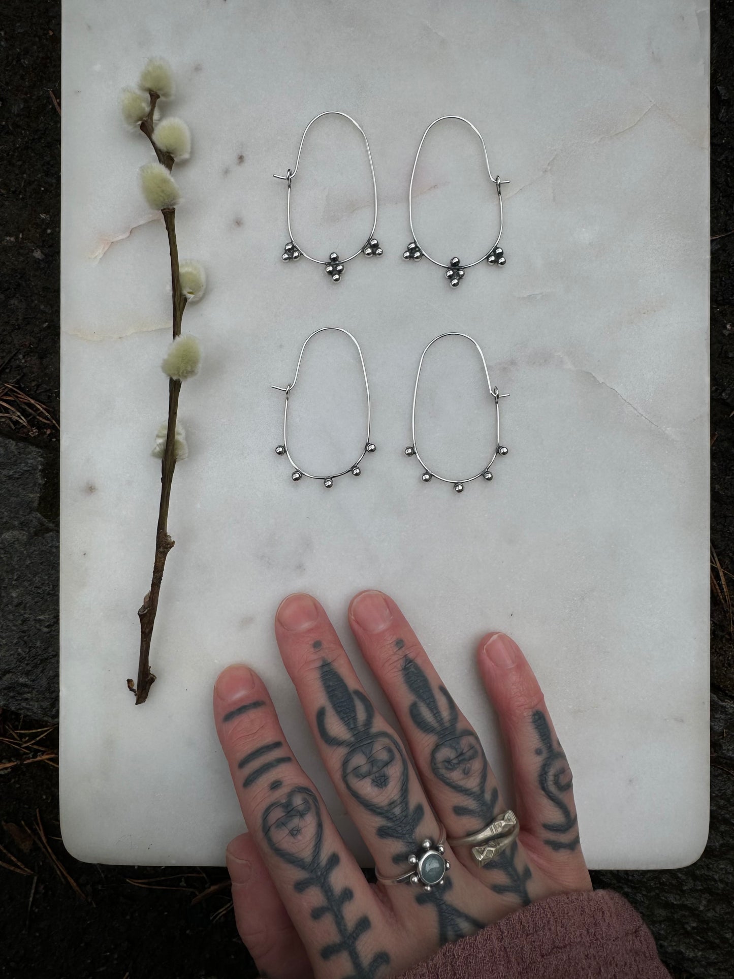 Silver earrings