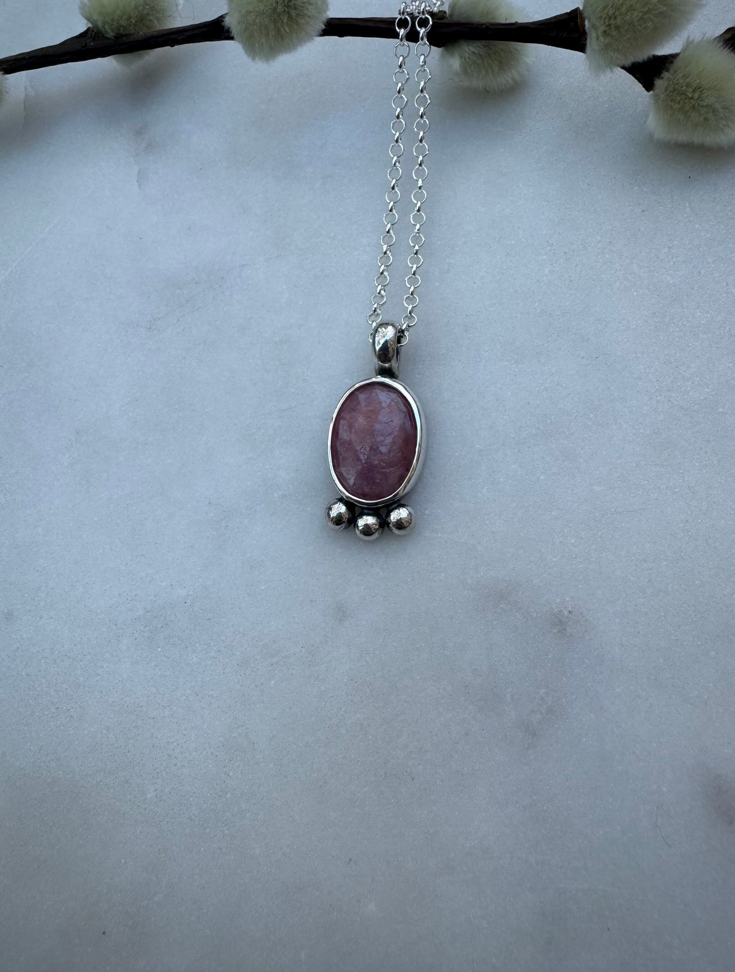 Rose cut ruby amulet
