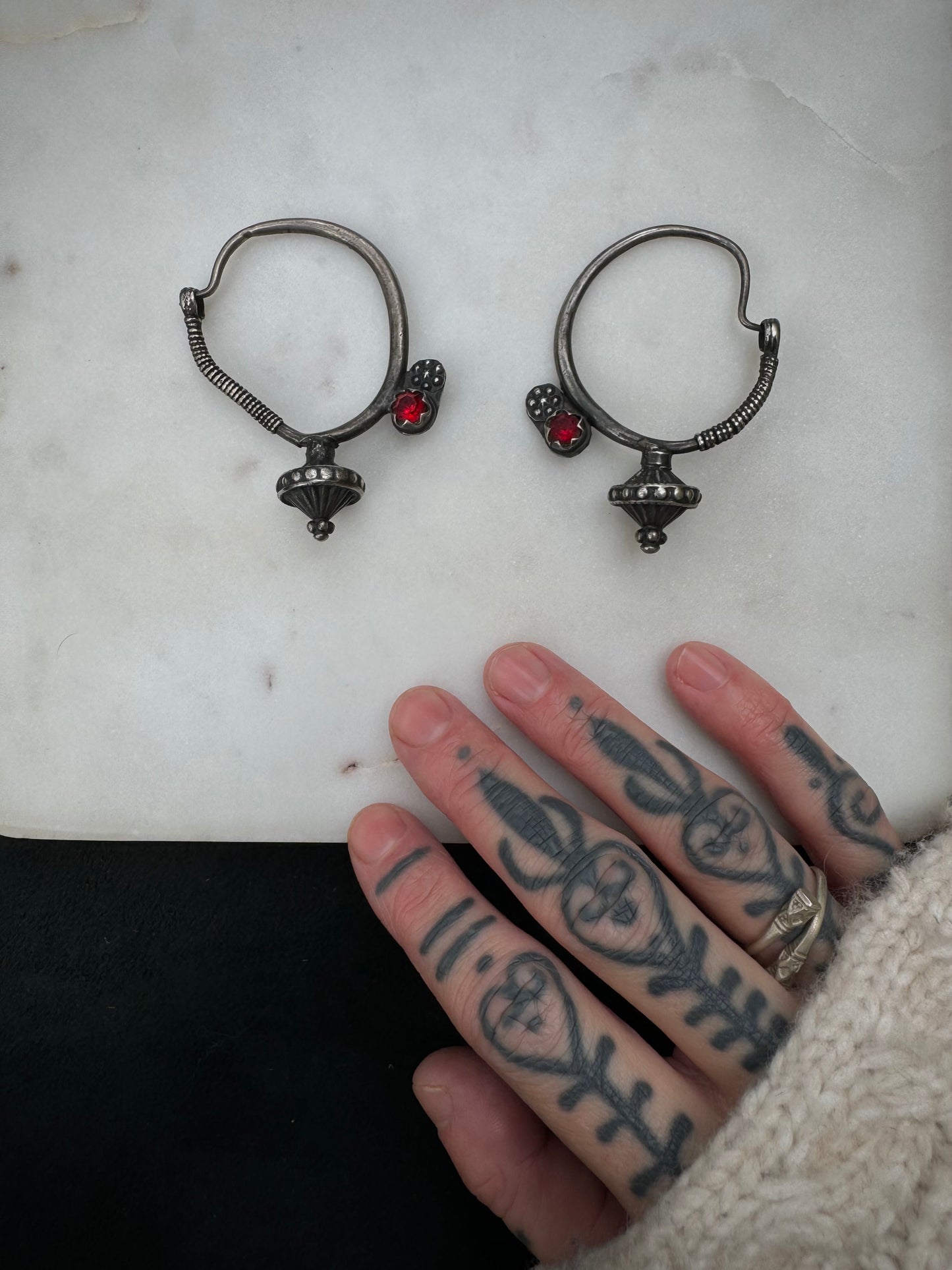 Vintage poppy earrings