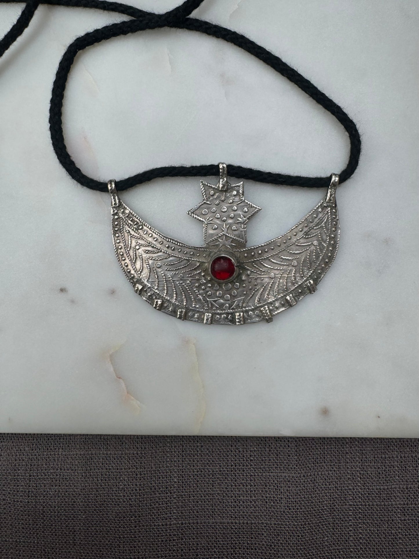 Moon and star amulet from Morocco