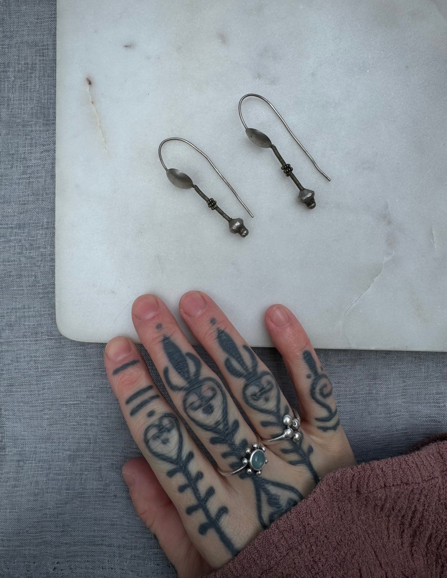 Silver earrings from Rajasthan