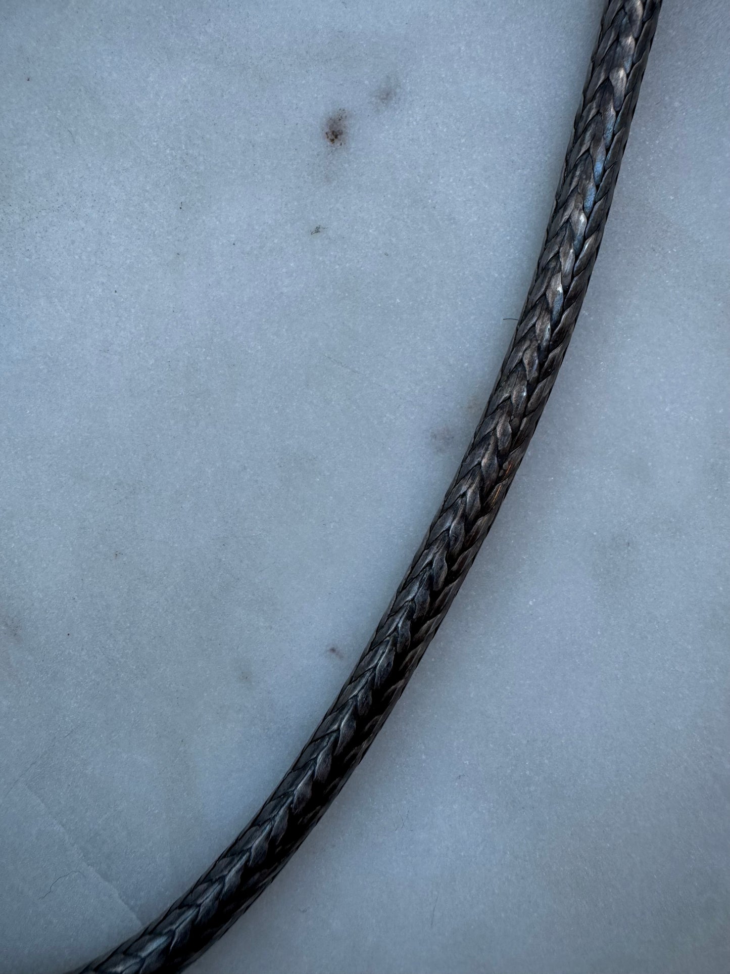 Vintage tibetan woven sterling silver chain