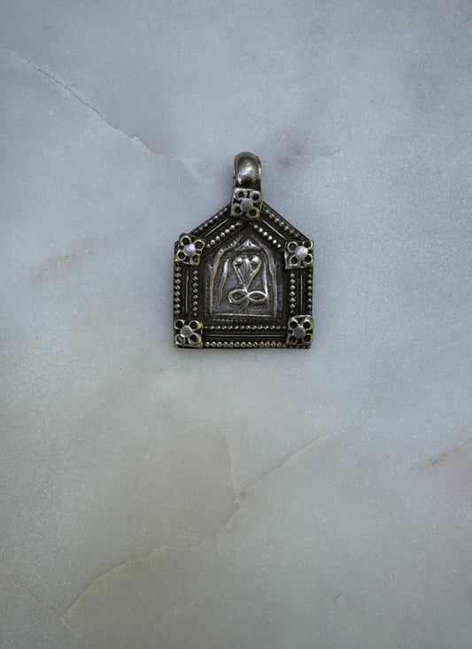 Naag Devi, old silver amulet from India