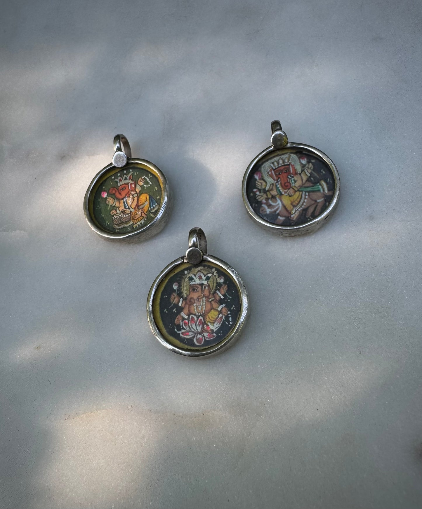 Ganesh silver amulets from India