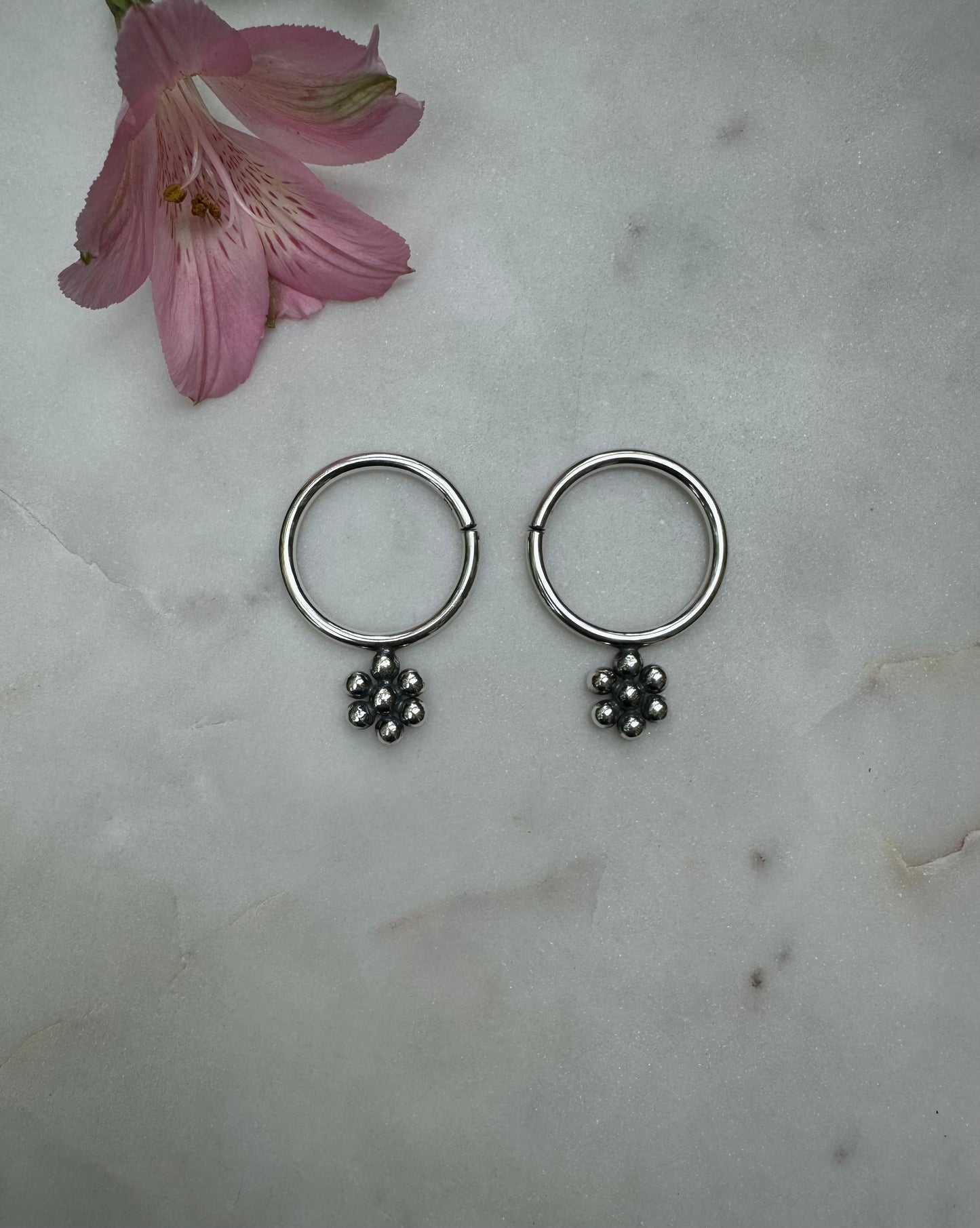 Sterling silver earrings for streched ears