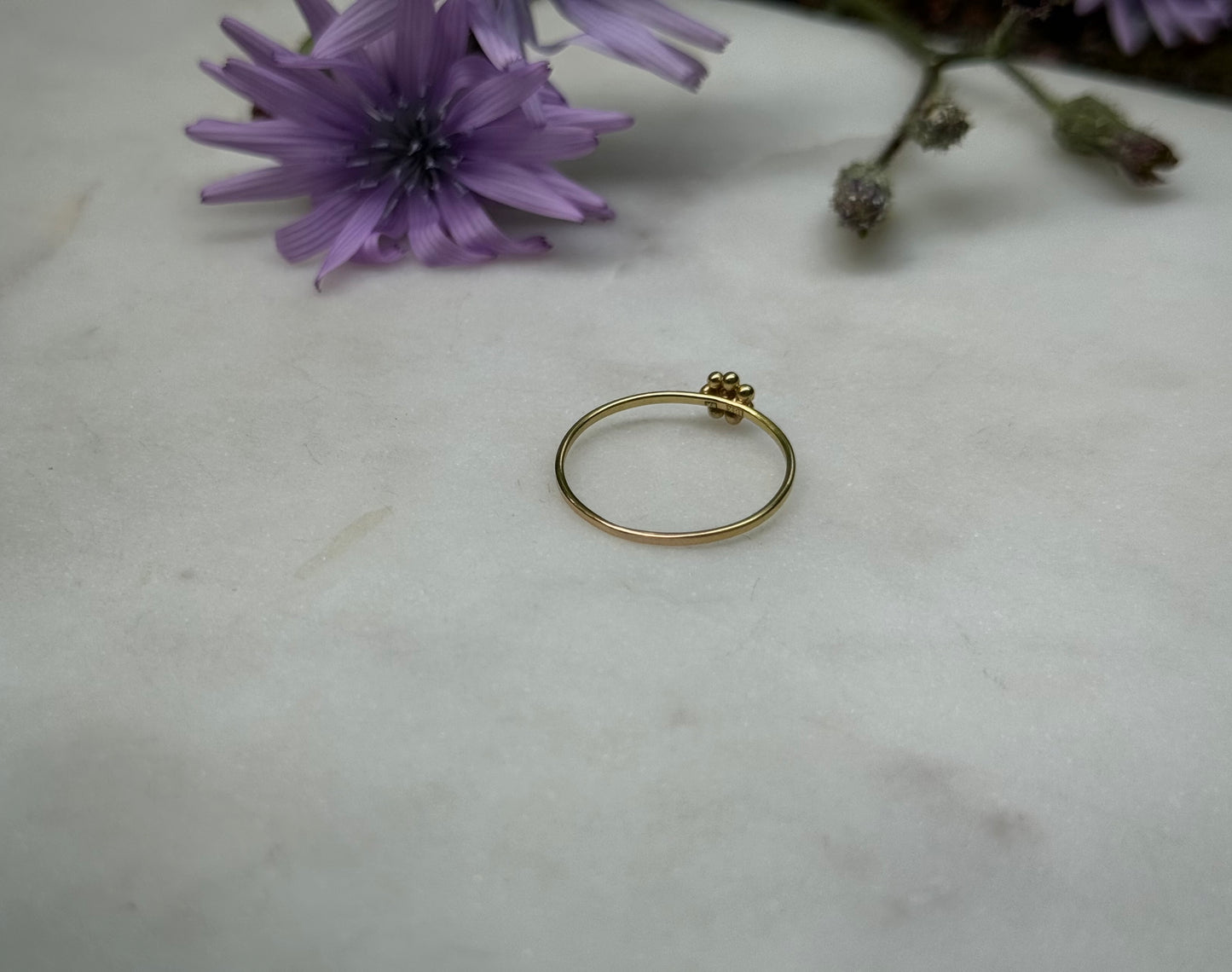 18 k gold flower ring