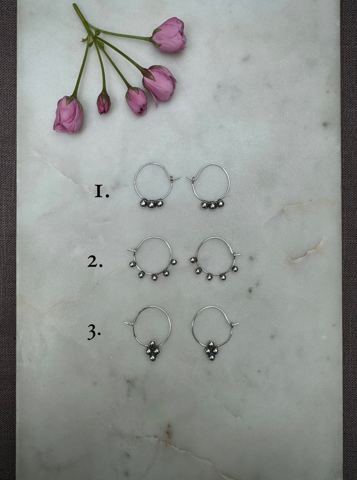 Spring silver earrings