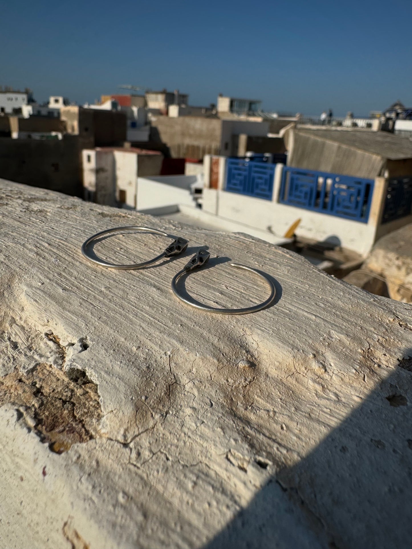 Tuareg silver earrings from Sahara