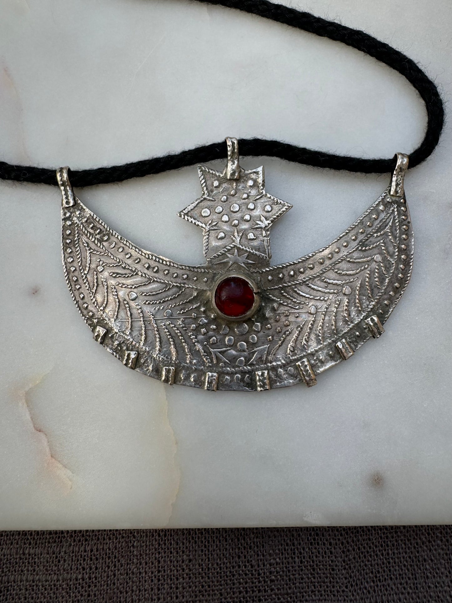 Moon and star amulet from Morocco