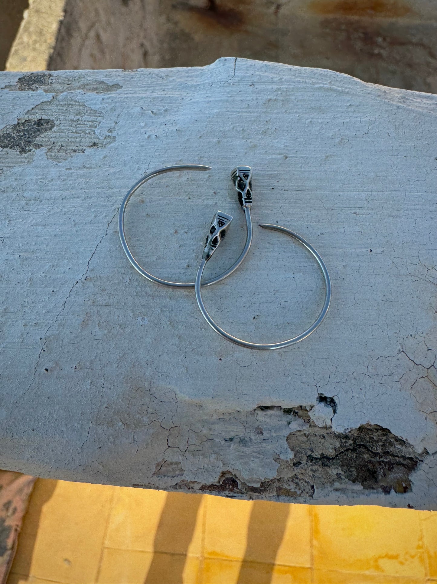 Tuareg silver earrings from Sahara