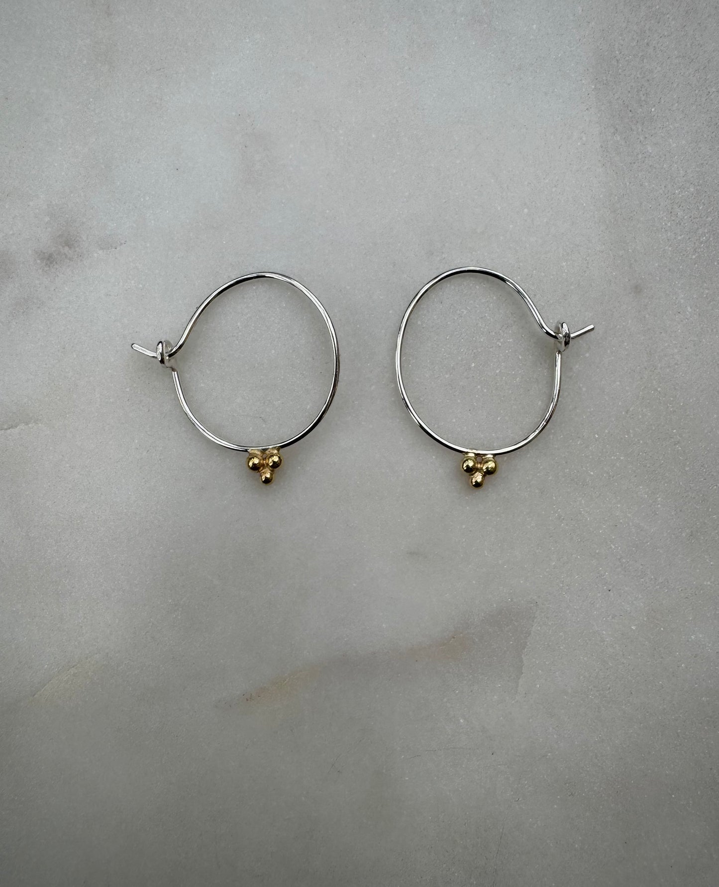 18k fairtrade gold and sterling silver earrings