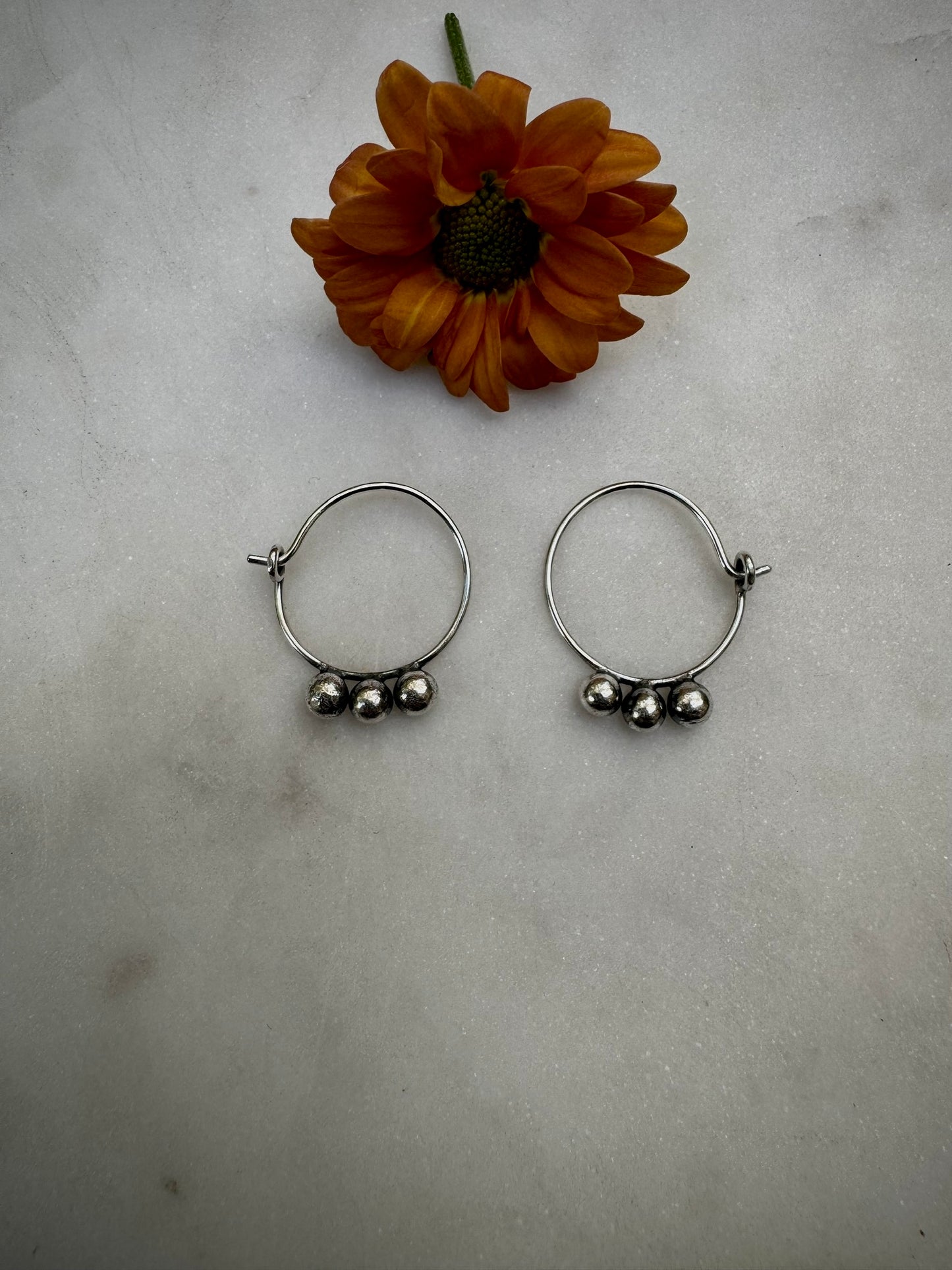 Small earrings in recycled sterling silver