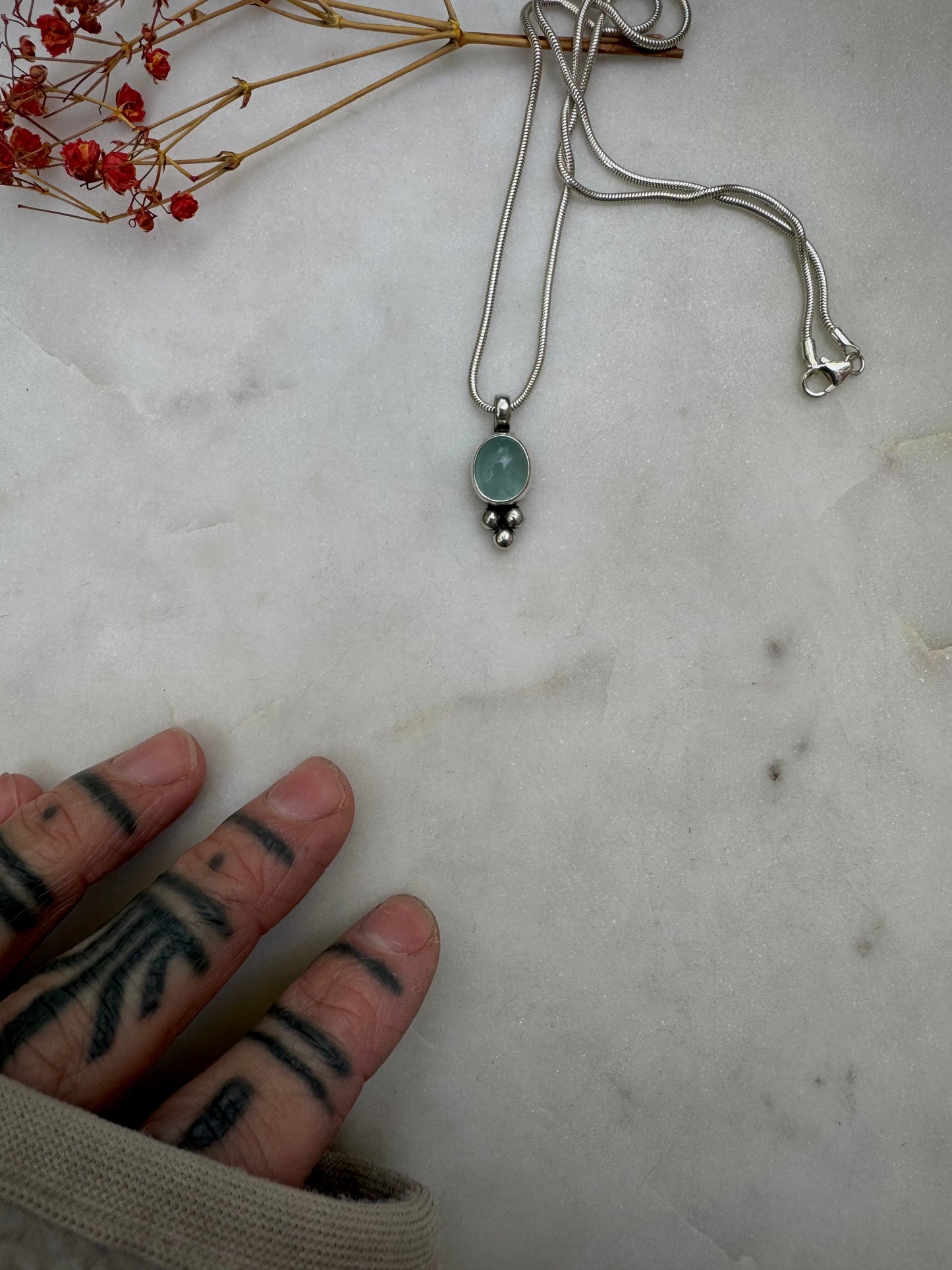 Beautiful aquamarin necklace