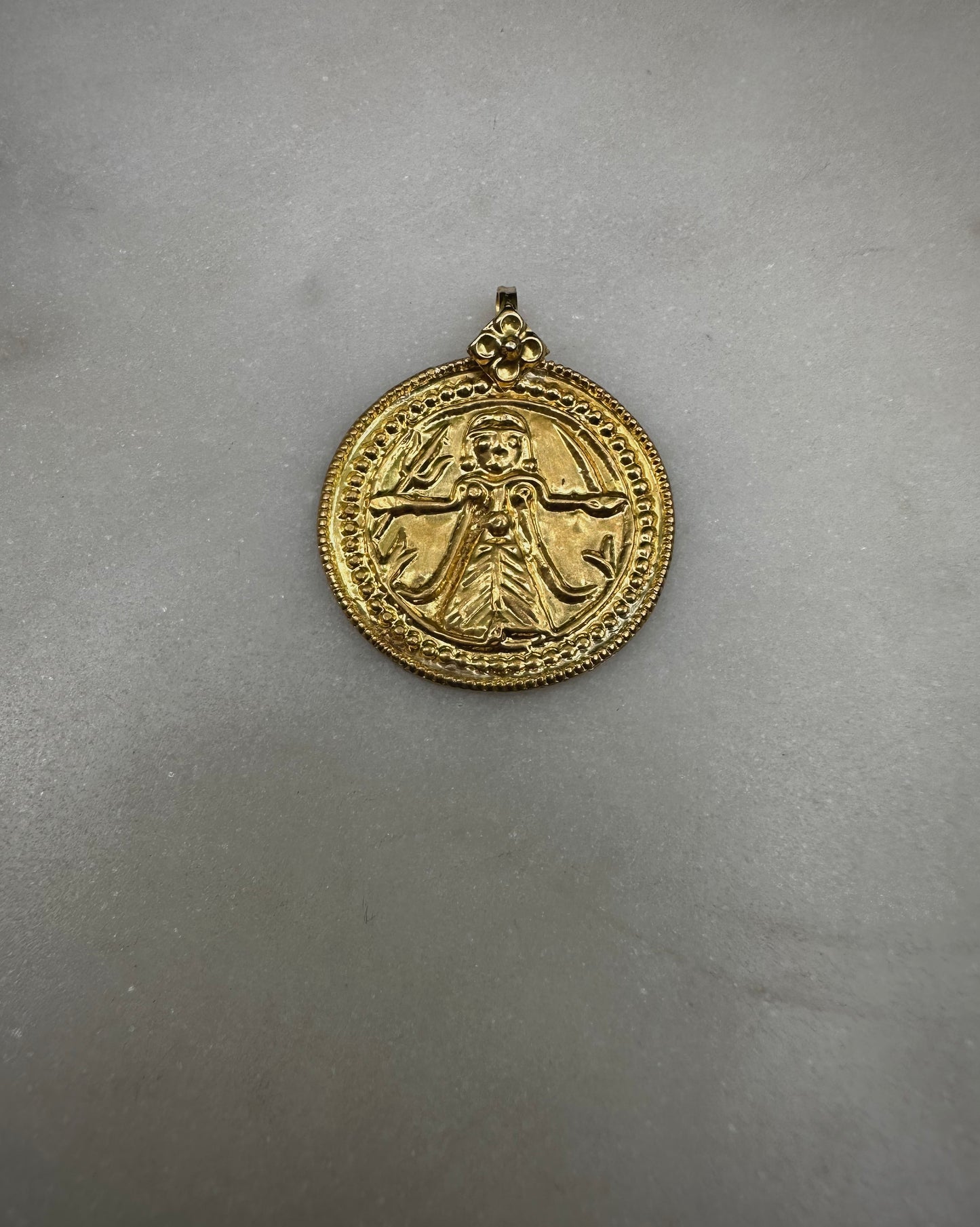 23 k gold old goddess Kali amulet
