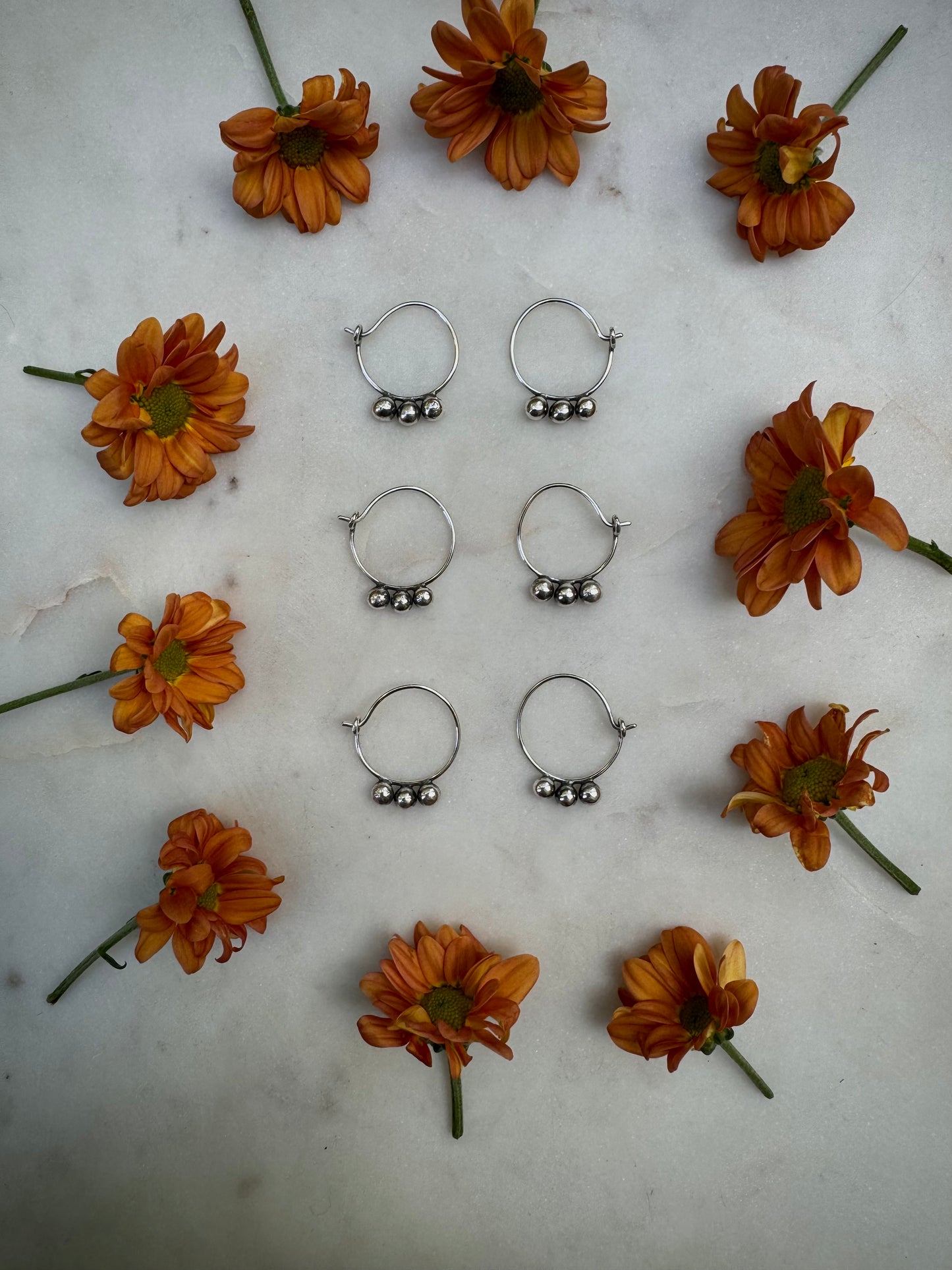 Small earrings in recycled sterling silver